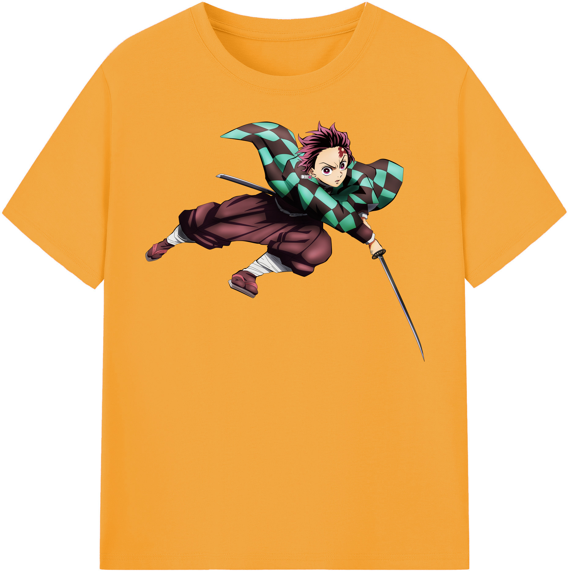 （画像用） 鬼滅の刃 竈門 炭治郎／かまど たんじろう Kamado Tanjirou レディースカジュアルプリントTシャツ（綿100％）