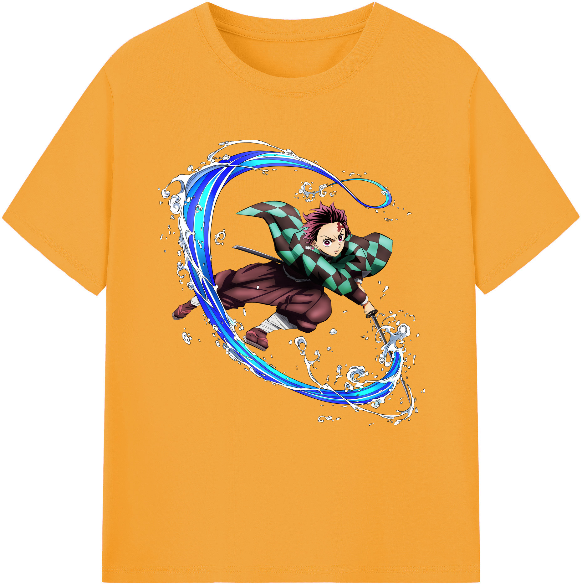 （画像用） 鬼滅の刃 竈門 炭治郎／かまど たんじろう Kamado Tanjirou レディースカジュアルプリントTシャツ（綿100％）
