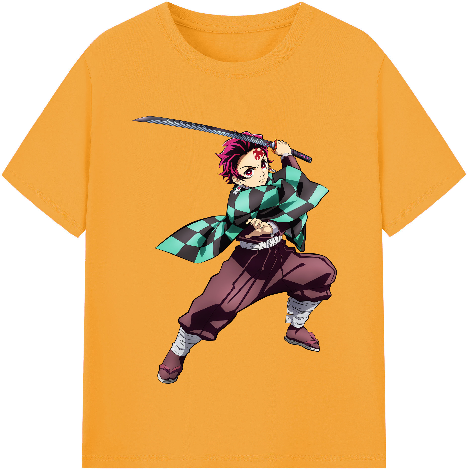 （画像用） 鬼滅の刃 竈門 炭治郎／かまど たんじろう Kamado Tanjirou レディースカジュアルプリントTシャツ（綿100％）