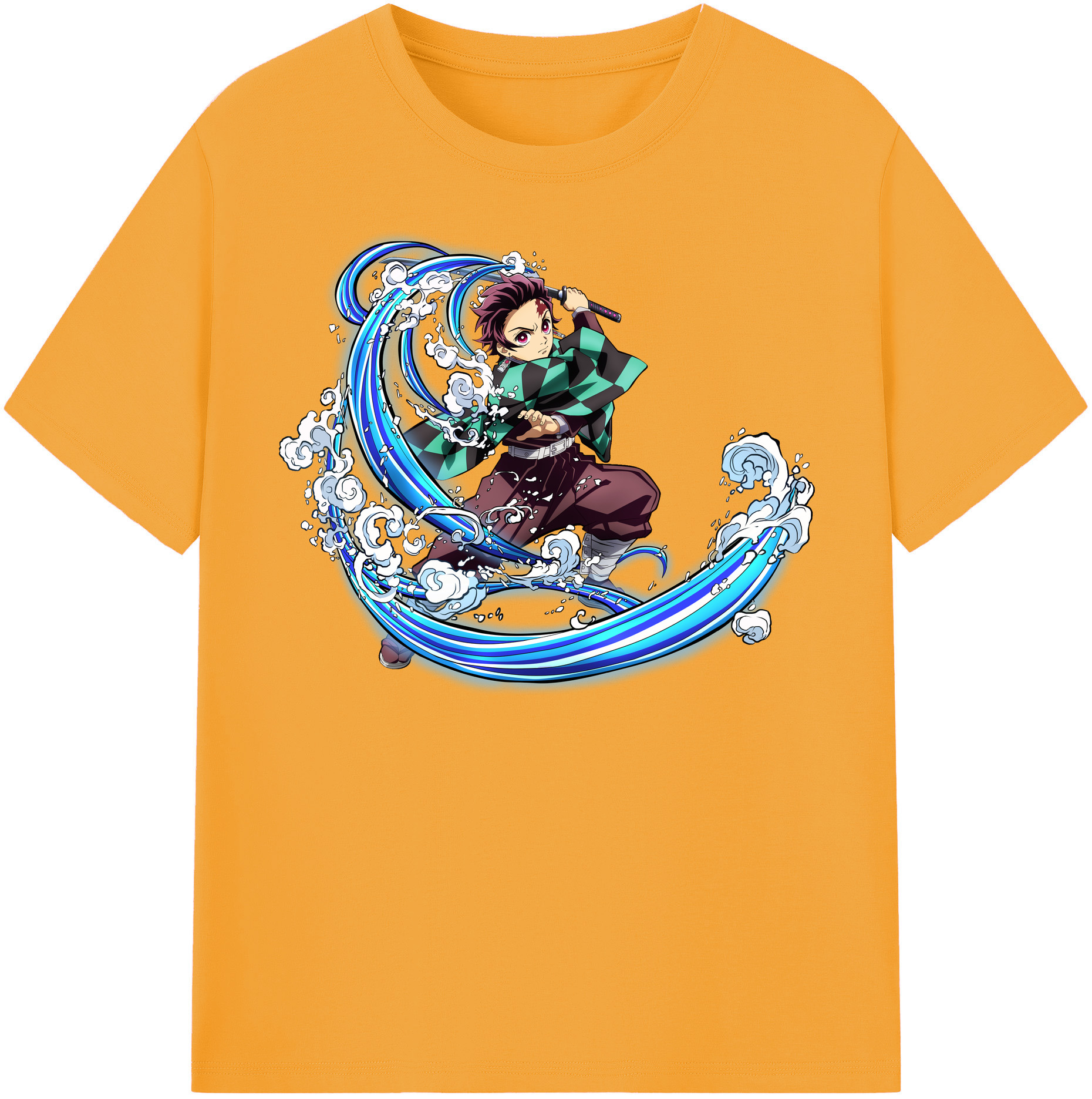 （画像用） 鬼滅の刃 竈門 炭治郎／かまど たんじろう Kamado Tanjirou レディースカジュアルプリントTシャツ（綿100％）