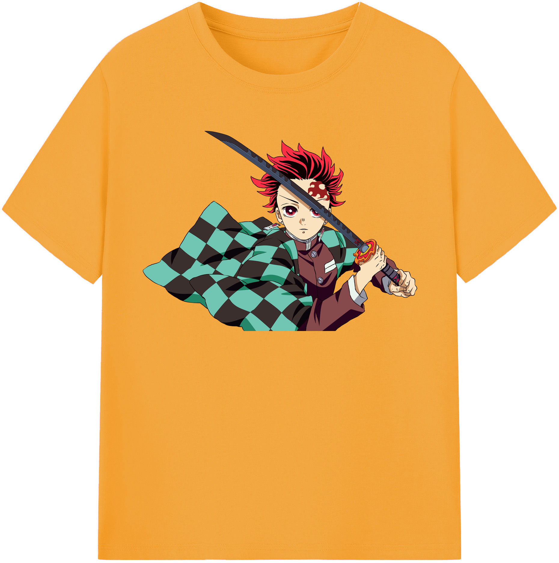 （画像用） 鬼滅の刃 竈門 炭治郎／かまど たんじろう Kamado Tanjirou レディースカジュアルプリントTシャツ（綿100％）