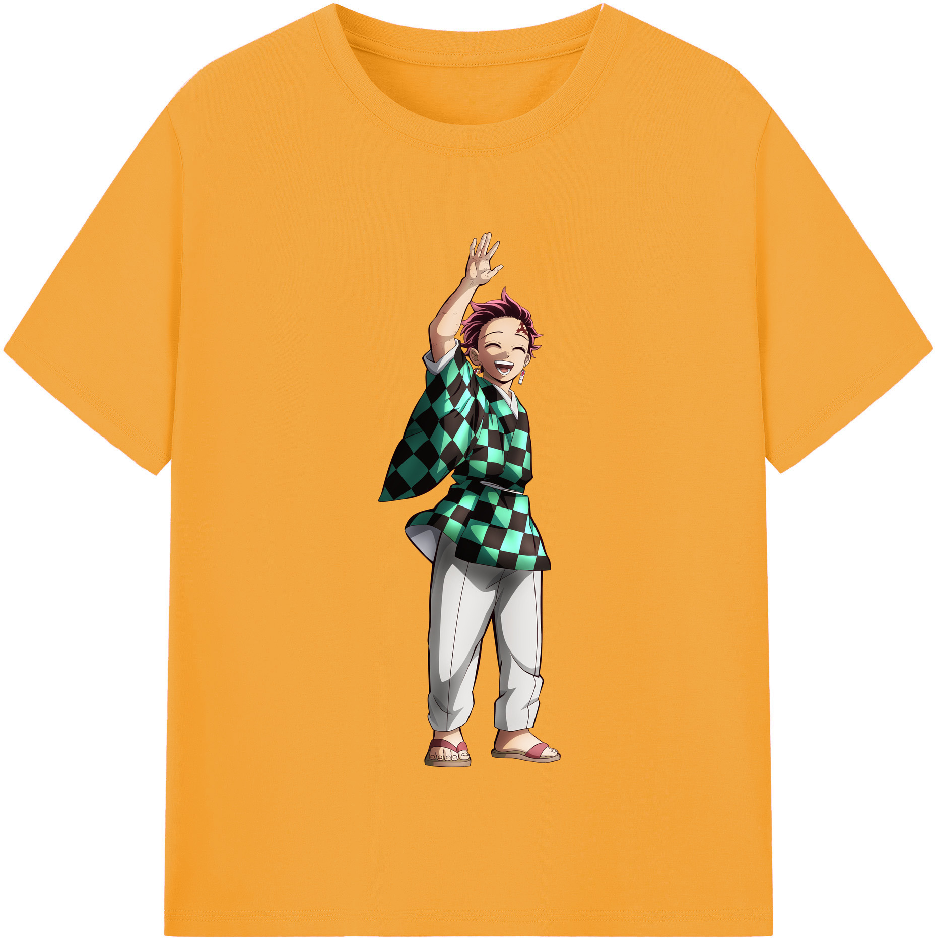 （画像用） 鬼滅の刃 竈門 炭治郎／かまど たんじろう Kamado Tanjirou レディースカジュアルプリントTシャツ（綿100％）