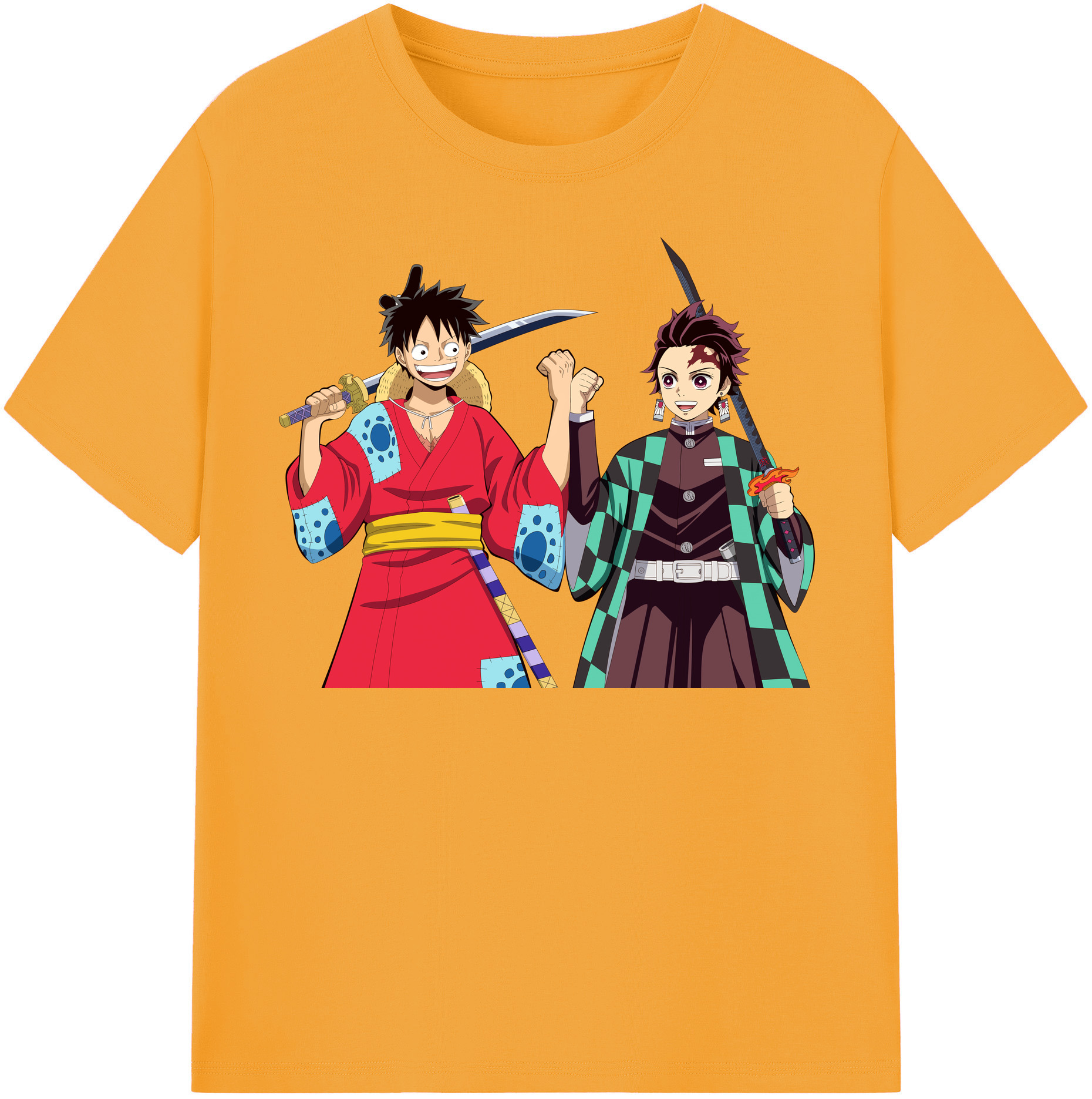 （画像用） 鬼滅の刃 竈門 炭治郎／かまど たんじろう Kamado Tanjirou レディースカジュアルプリントTシャツ（綿100％）
