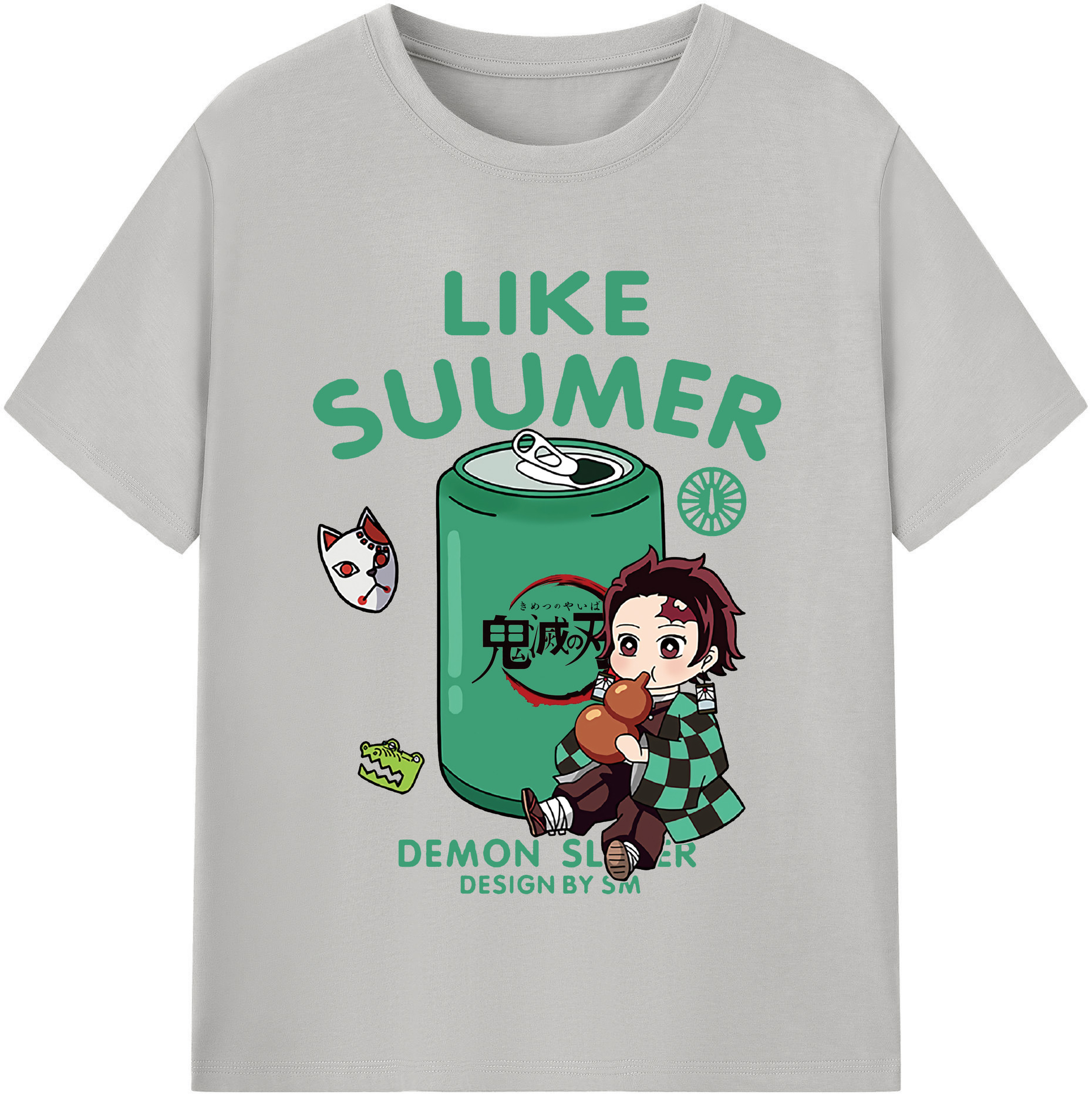 （画像用） 鬼滅の刃 竈門 炭治郎／かまど たんじろう Kamado Tanjirou レディースカジュアルプリントTシャツ（綿100％）