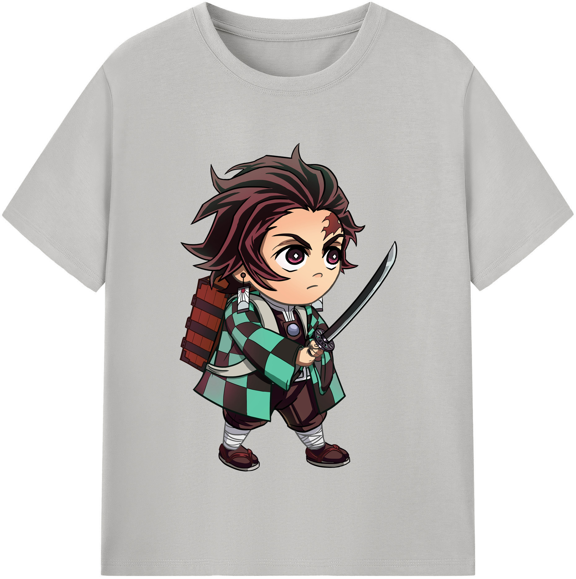 （画像用） 鬼滅の刃 竈門 炭治郎／かまど たんじろう Kamado Tanjirou レディースカジュアルプリントTシャツ（綿100％）