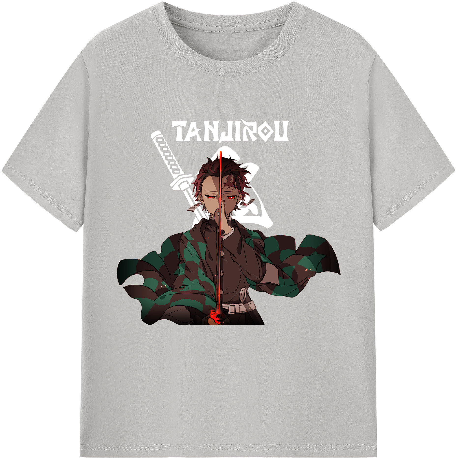 （画像用） 鬼滅の刃 竈門 炭治郎／かまど たんじろう Kamado Tanjirou レディースカジュアルプリントTシャツ（綿100％）