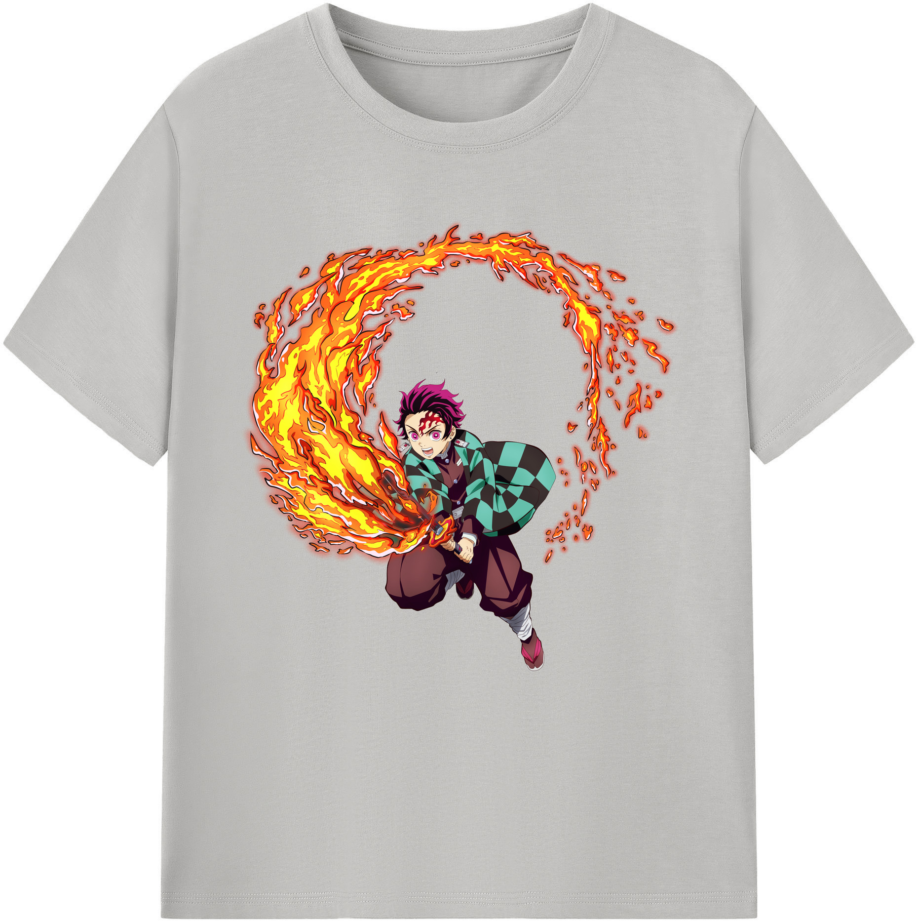 （画像用） 鬼滅の刃 竈門 炭治郎／かまど たんじろう Kamado Tanjirou レディースカジュアルプリントTシャツ（綿100％）