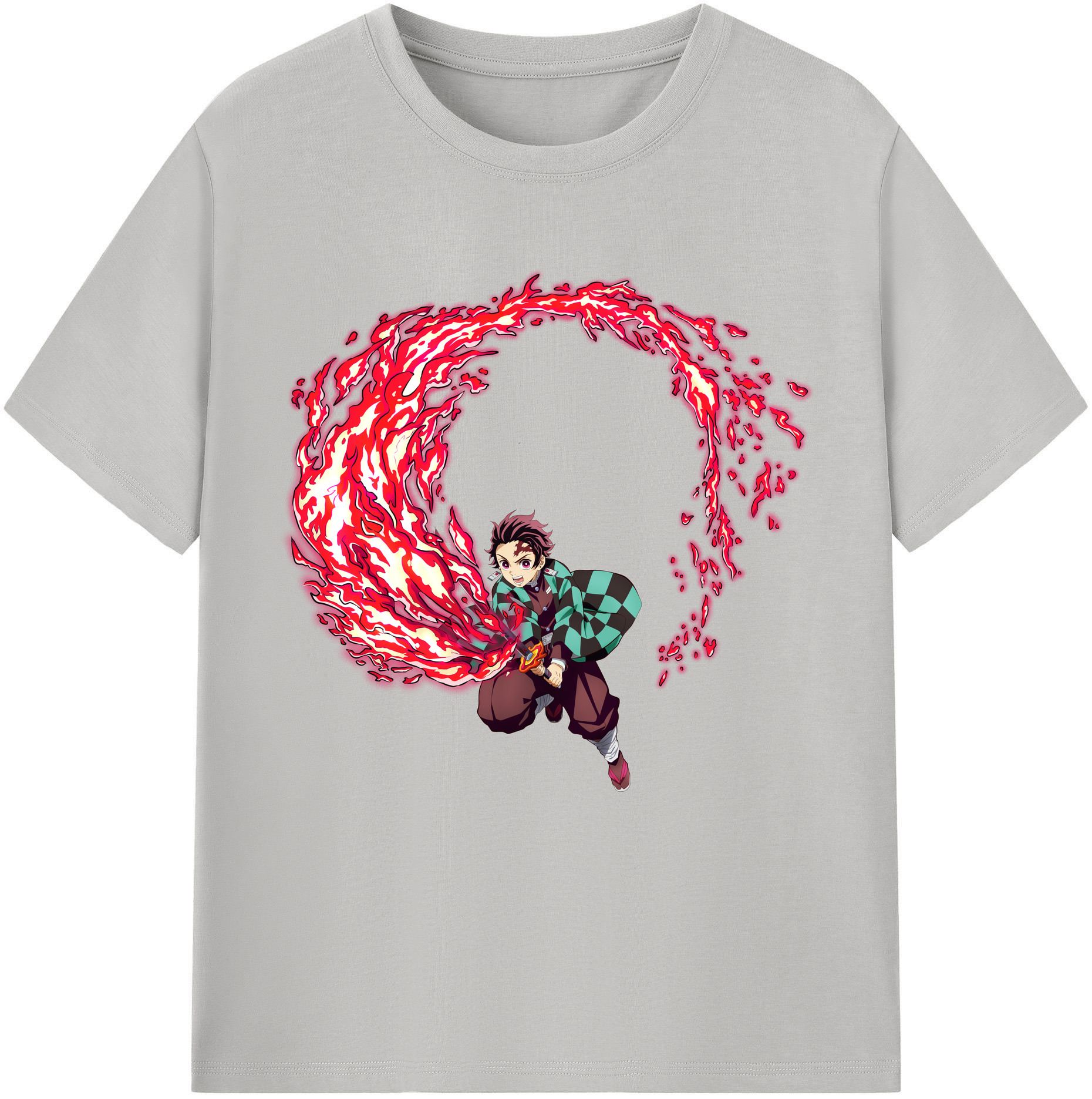 （画像用） 鬼滅の刃 竈門 炭治郎／かまど たんじろう Kamado Tanjirou レディースカジュアルプリントTシャツ（綿100％）