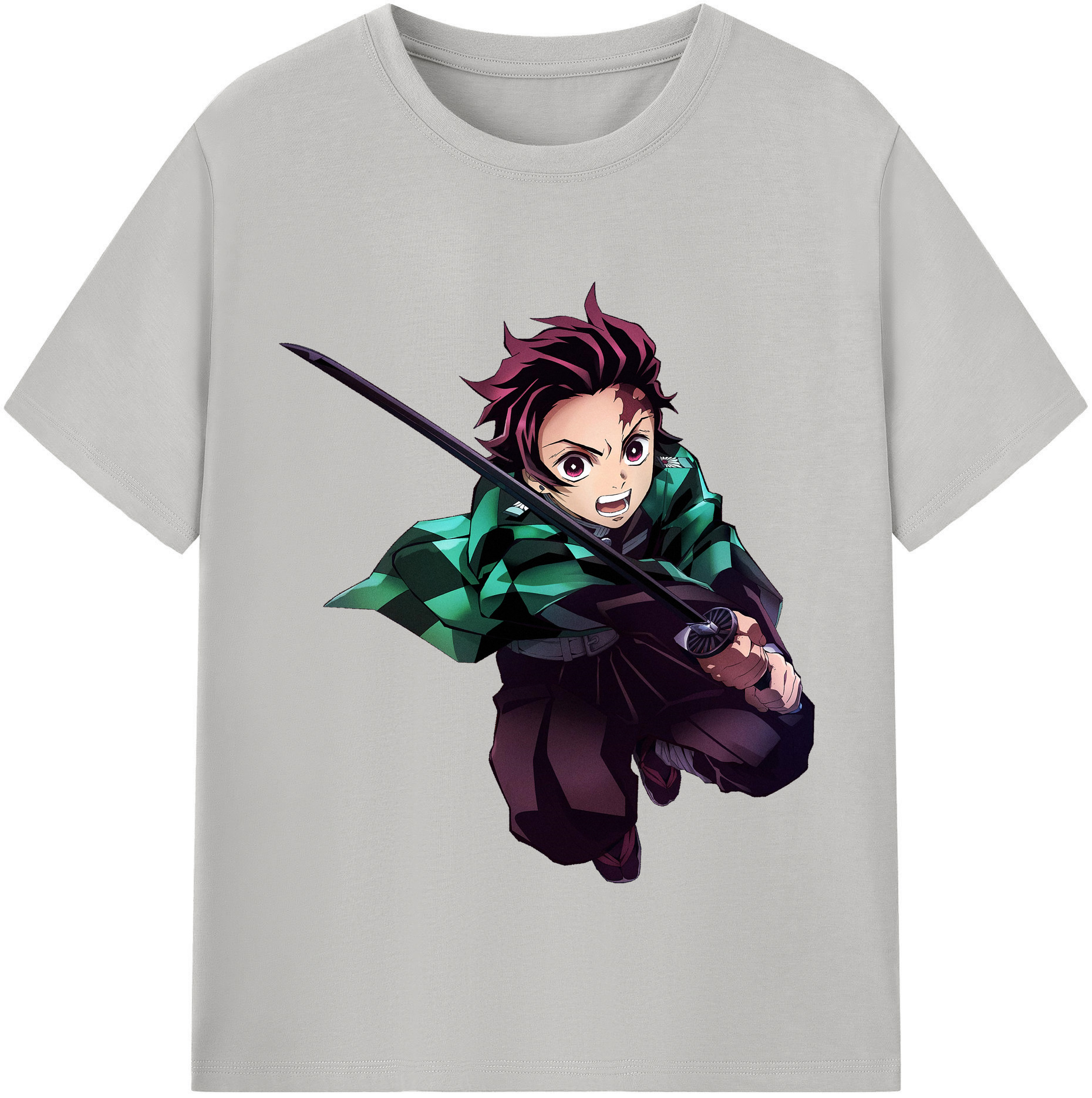 （画像用） 鬼滅の刃 竈門 炭治郎／かまど たんじろう Kamado Tanjirou レディースカジュアルプリントTシャツ（綿100％）