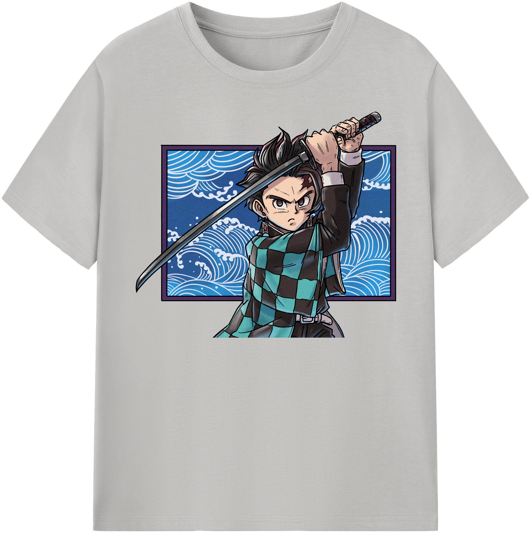 （画像用） 鬼滅の刃 竈門 炭治郎／かまど たんじろう Kamado Tanjirou レディースカジュアルプリントTシャツ（綿100％）
