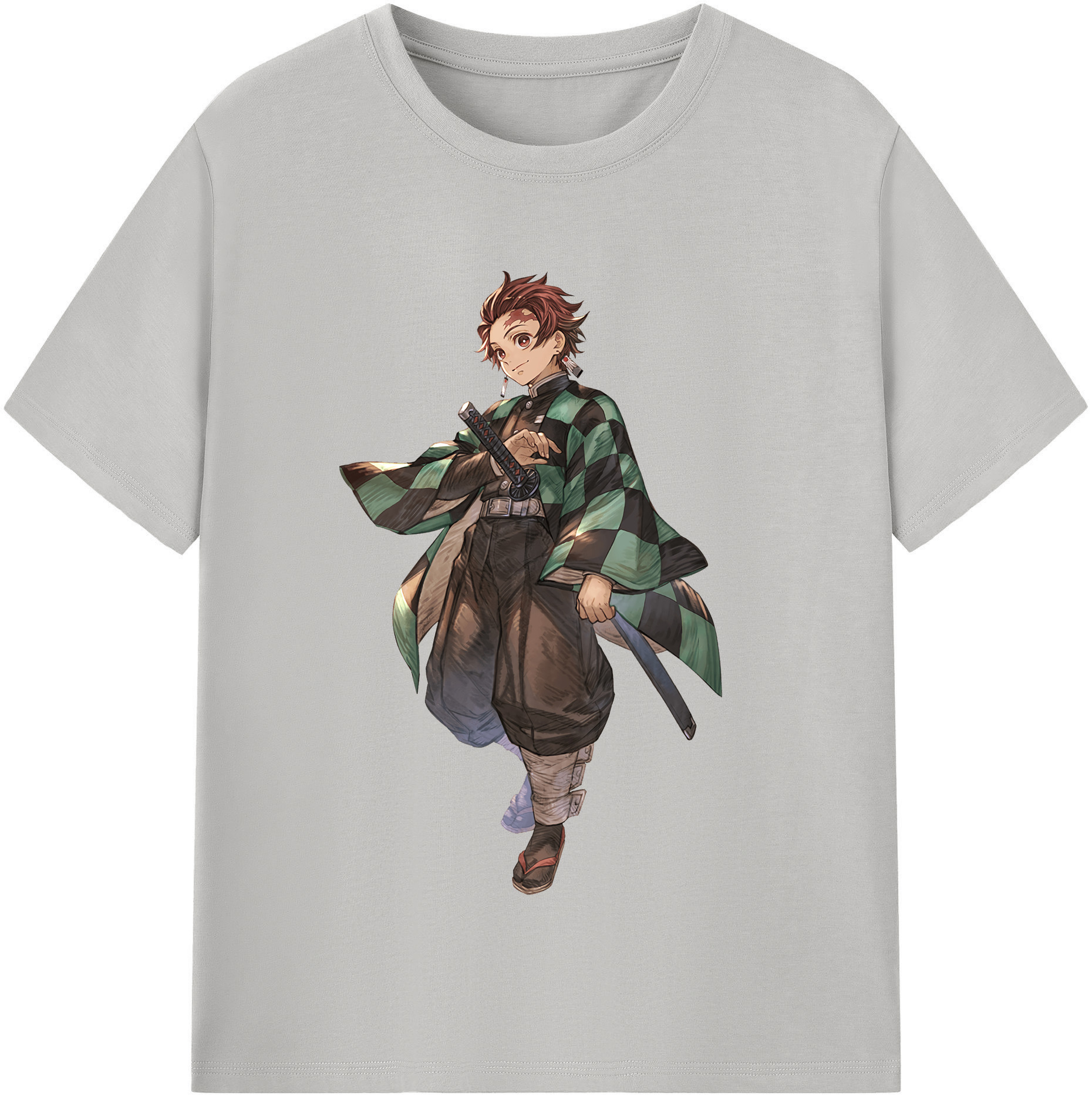 （画像用） 鬼滅の刃 竈門 炭治郎／かまど たんじろう Kamado Tanjirou レディースカジュアルプリントTシャツ（綿100％）