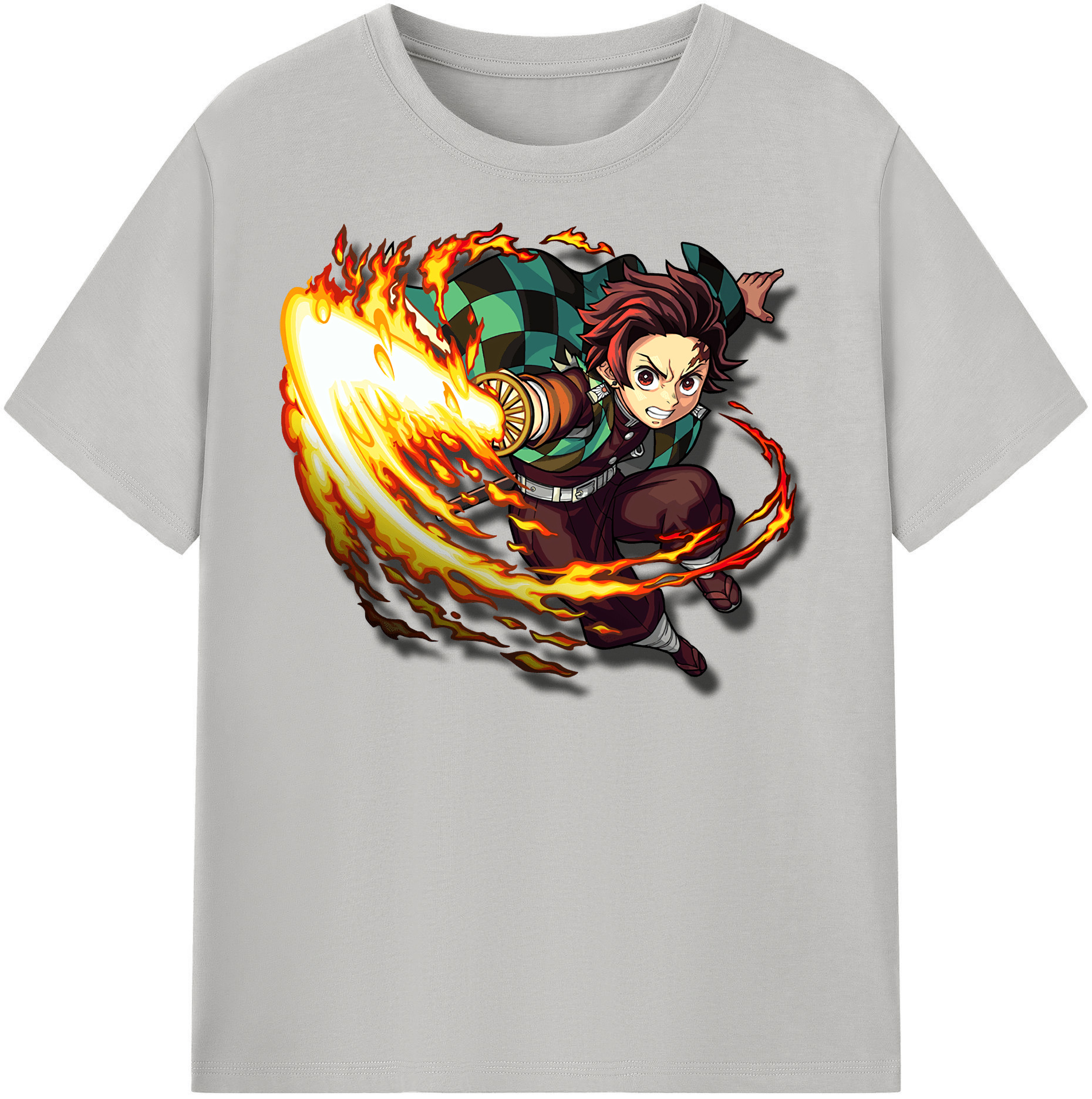 （画像用） 鬼滅の刃 竈門 炭治郎／かまど たんじろう Kamado Tanjirou レディースカジュアルプリントTシャツ（綿100％）