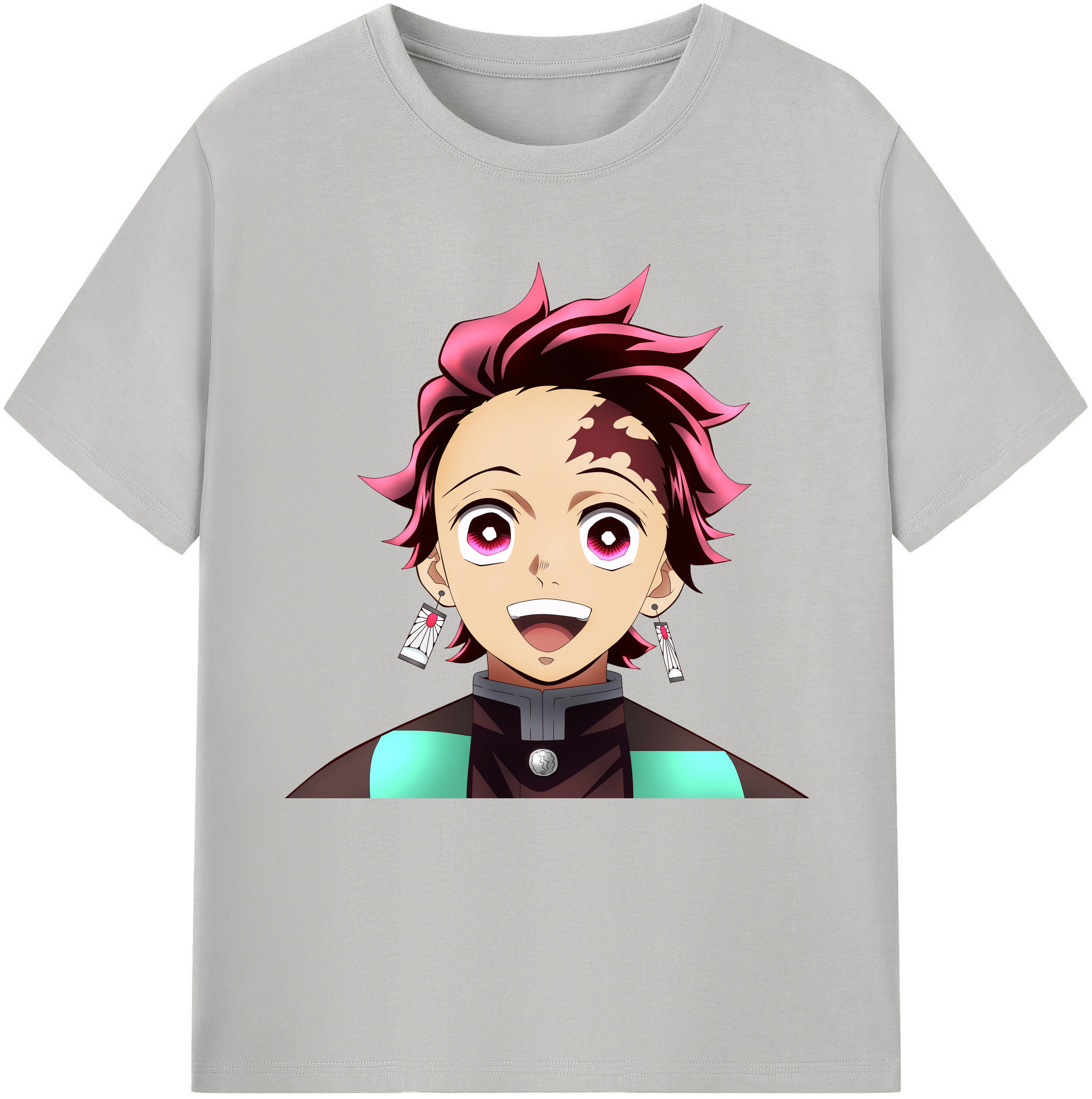 （画像用） 鬼滅の刃 竈門 炭治郎／かまど たんじろう Kamado Tanjirou レディースカジュアルプリントTシャツ（綿100％）