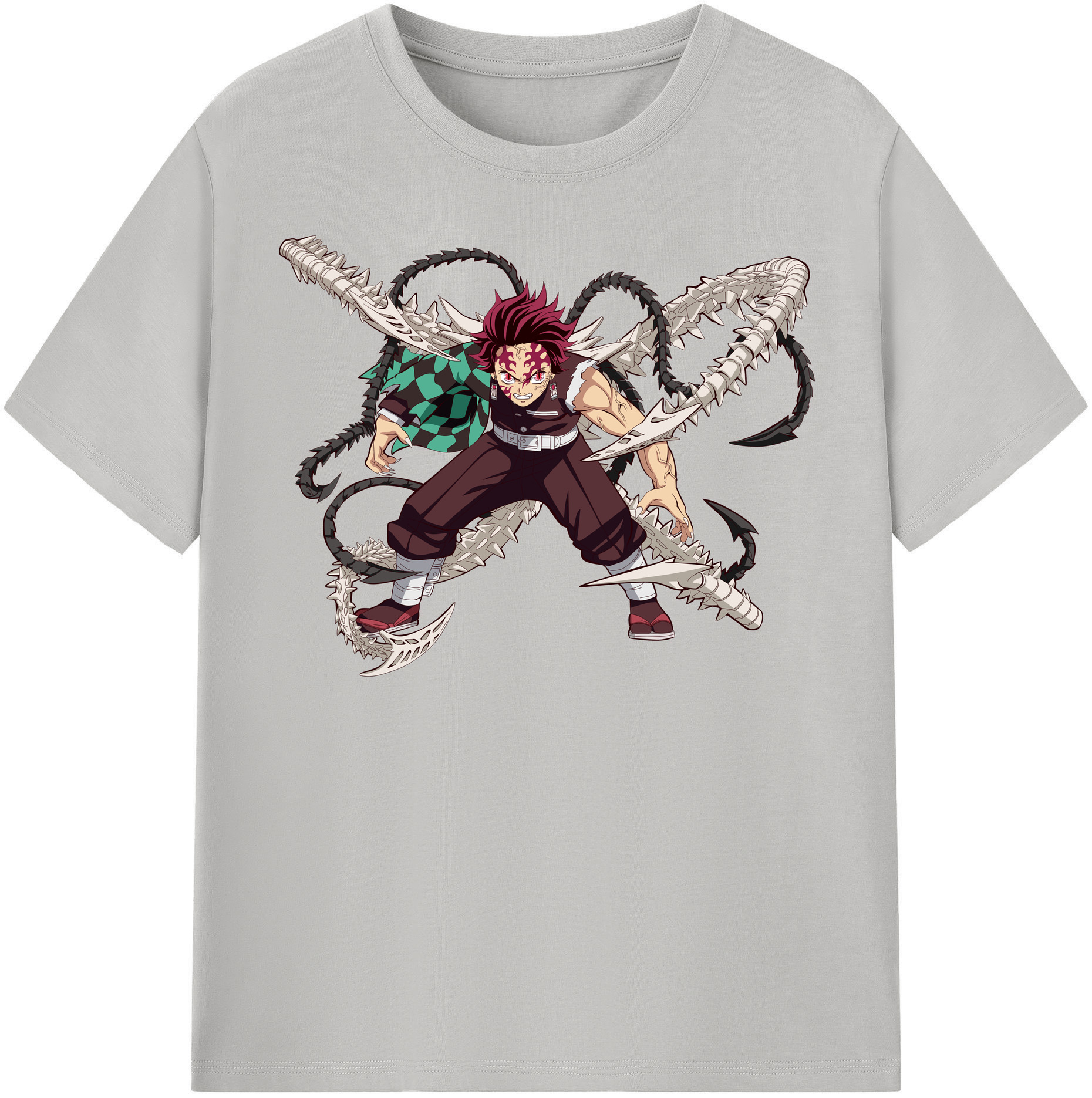 （画像用） 鬼滅の刃 竈門 炭治郎／かまど たんじろう Kamado Tanjirou レディースカジュアルプリントTシャツ（綿100％）