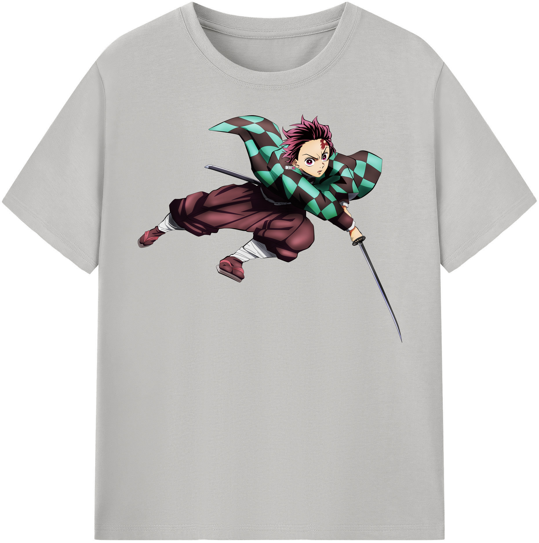 （画像用） 鬼滅の刃 竈門 炭治郎／かまど たんじろう Kamado Tanjirou レディースカジュアルプリントTシャツ（綿100％）