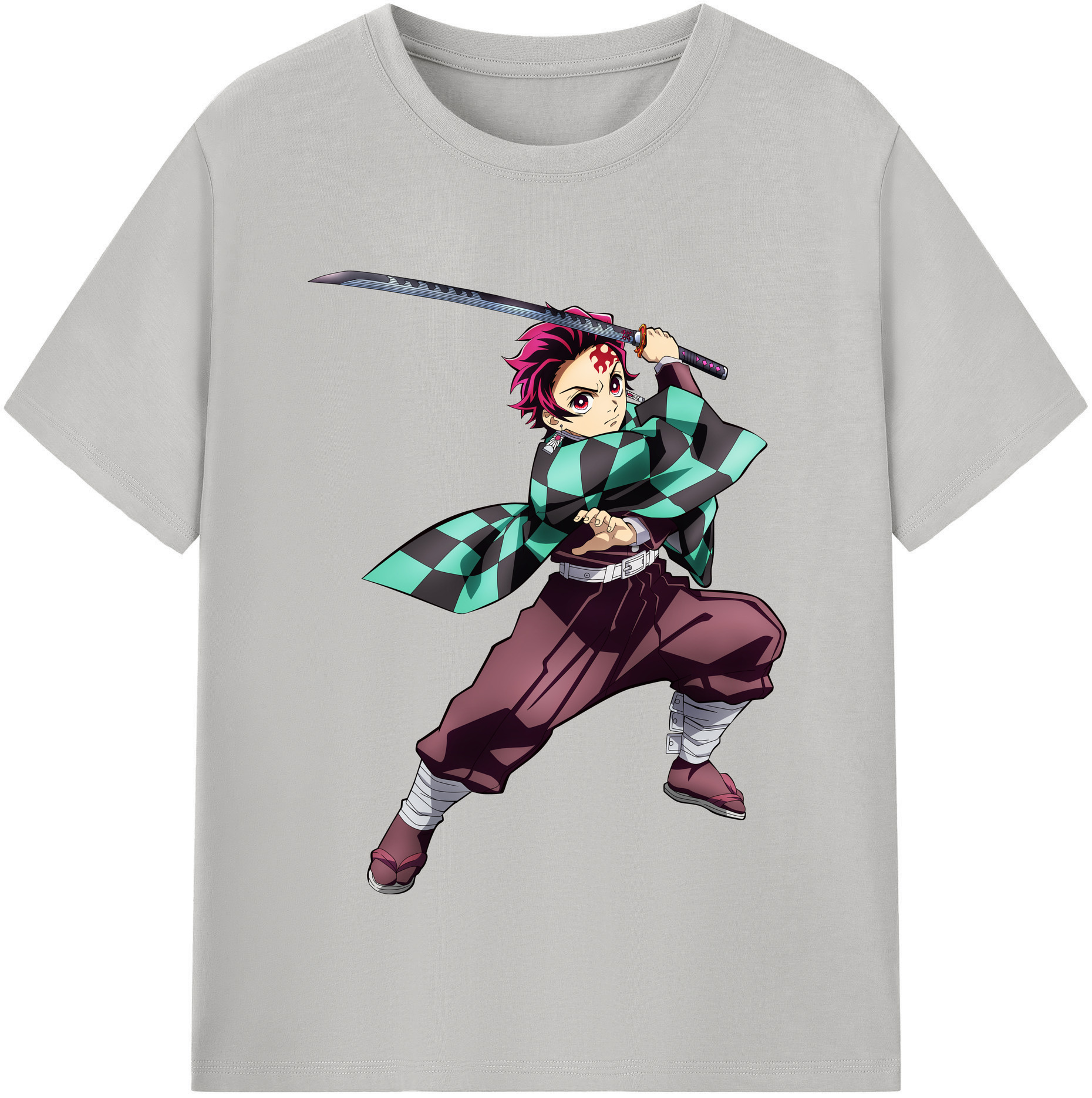 （画像用） 鬼滅の刃 竈門 炭治郎／かまど たんじろう Kamado Tanjirou レディースカジュアルプリントTシャツ（綿100％）