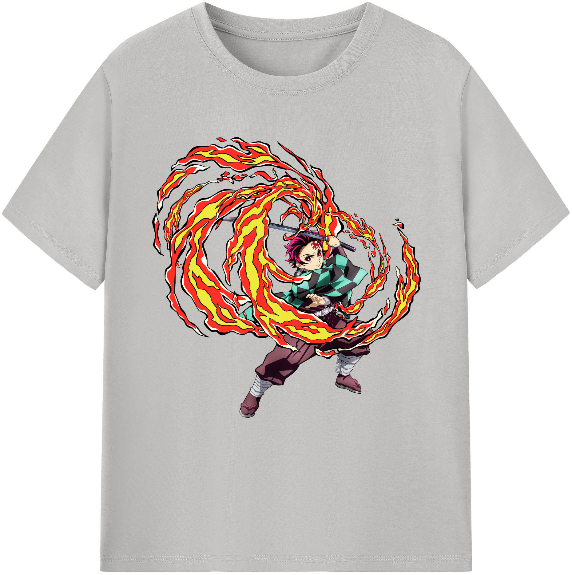 （画像用） 鬼滅の刃 竈門 炭治郎／かまど たんじろう Kamado Tanjirou レディースカジュアルプリントTシャツ（綿100％）