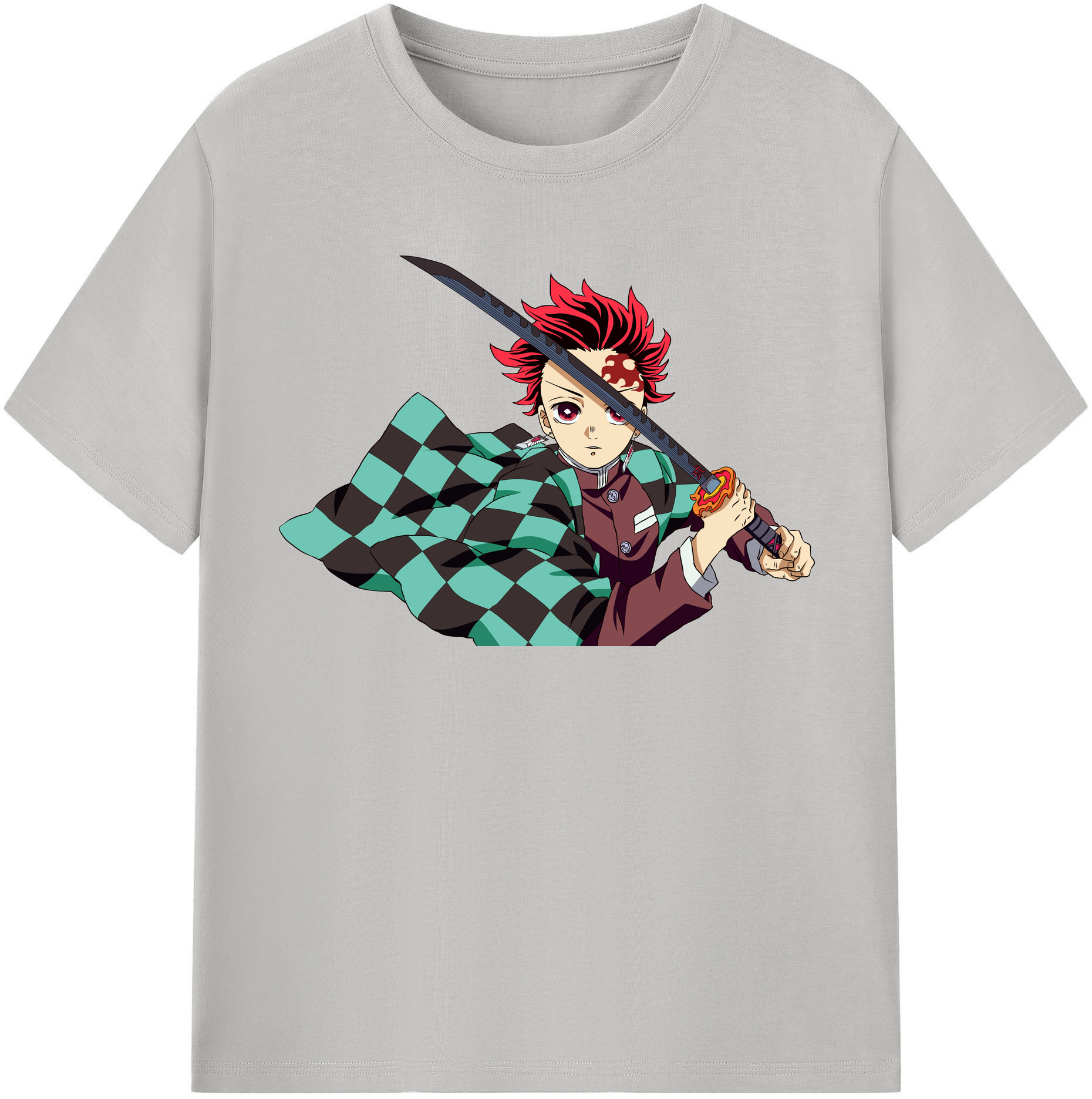 （画像用） 鬼滅の刃 竈門 炭治郎／かまど たんじろう Kamado Tanjirou レディースカジュアルプリントTシャツ（綿100％）