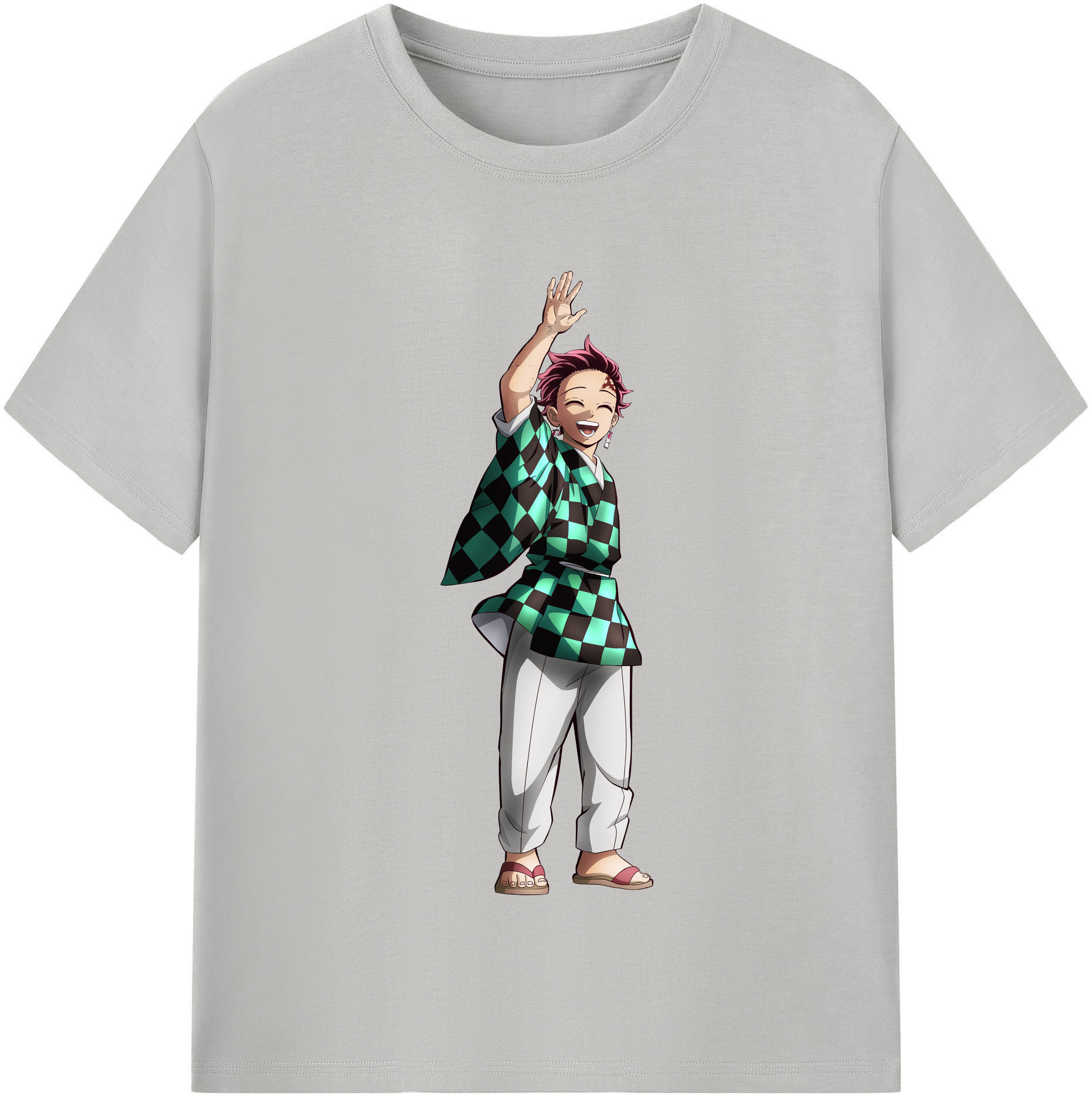 （画像用） 鬼滅の刃 竈門 炭治郎／かまど たんじろう Kamado Tanjirou レディースカジュアルプリントTシャツ（綿100％）