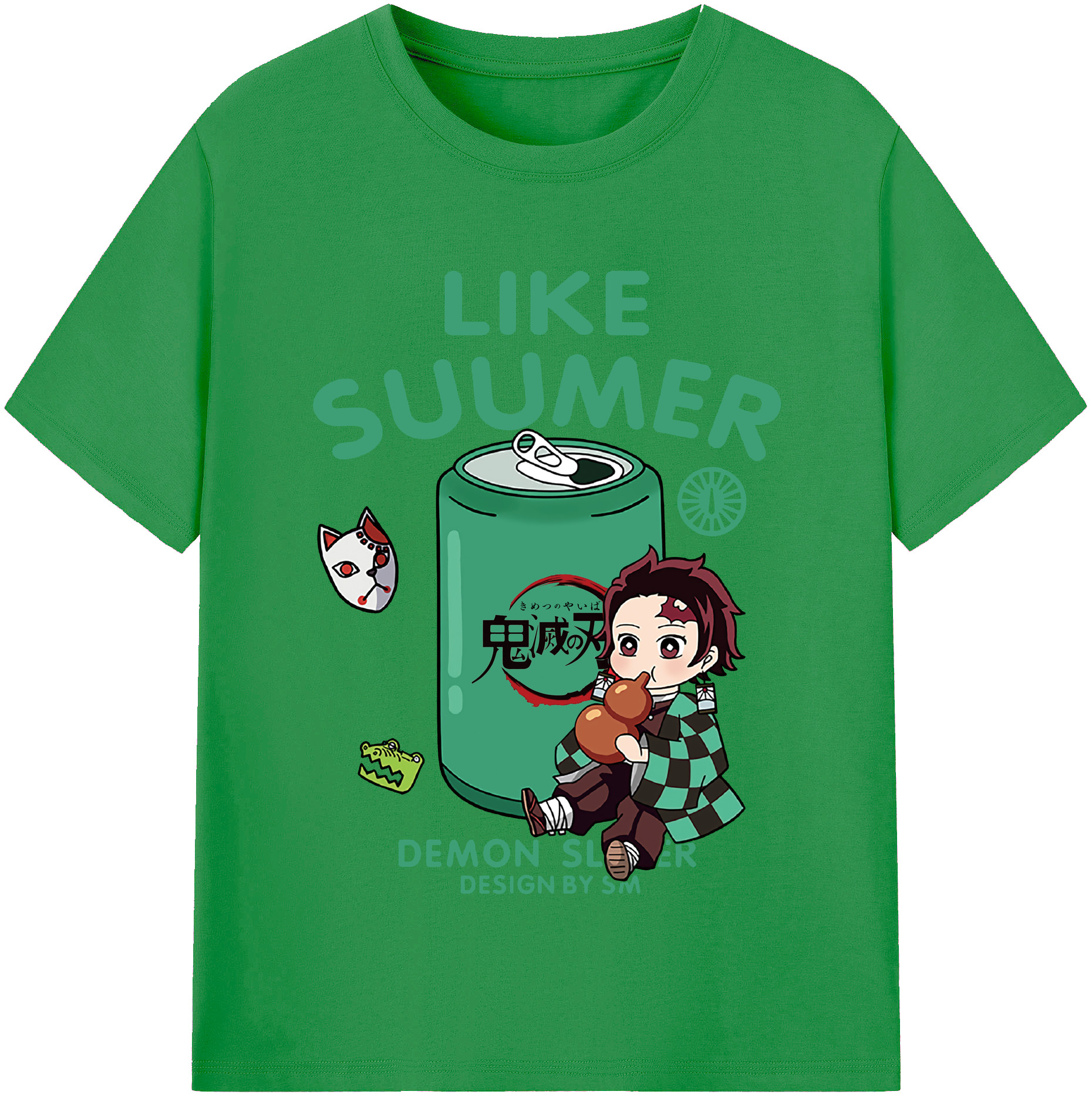 （画像用） 鬼滅の刃 竈門 炭治郎／かまど たんじろう Kamado Tanjirou レディースカジュアルプリントTシャツ（綿100％）