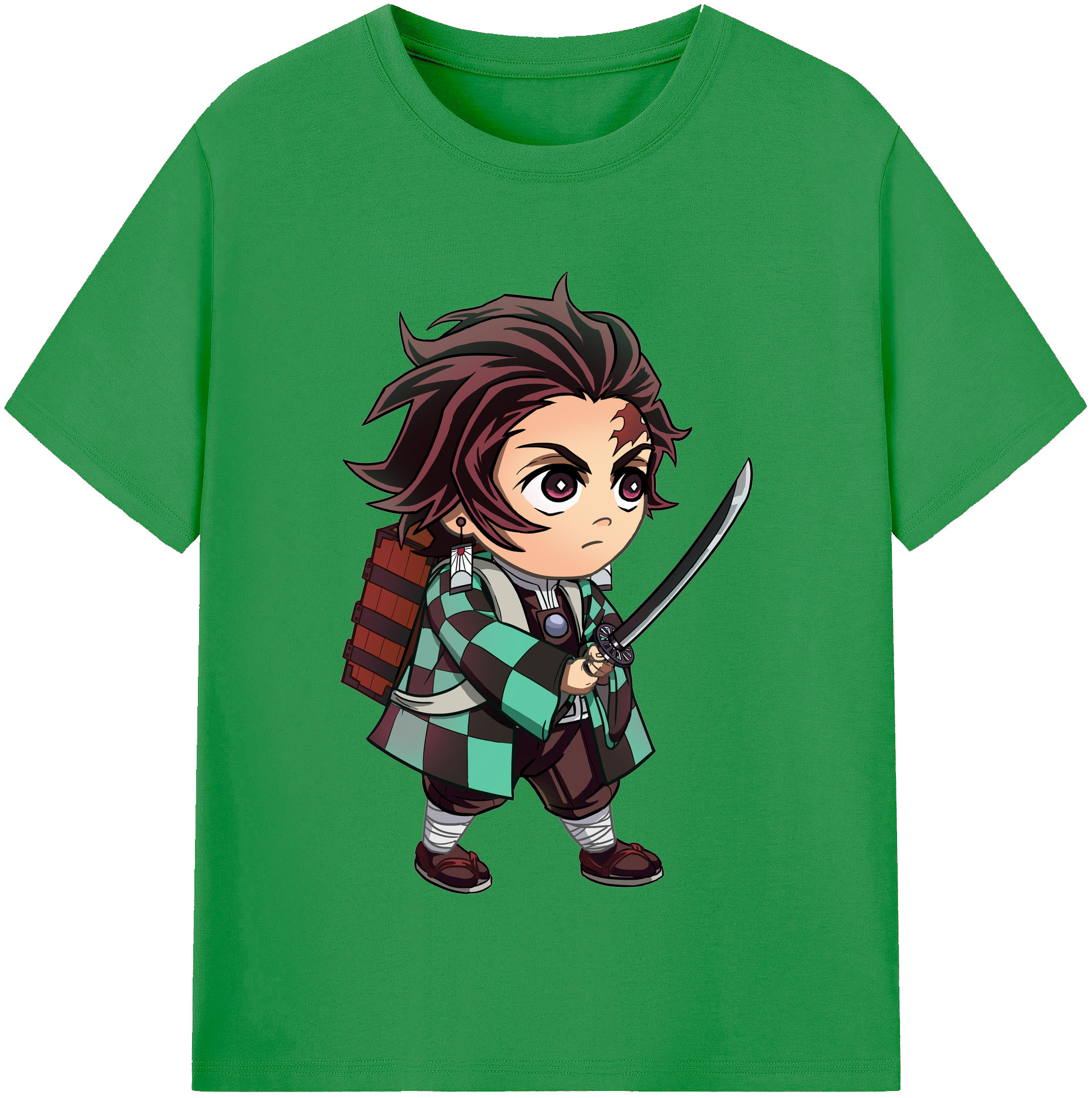 （画像用） 鬼滅の刃 竈門 炭治郎／かまど たんじろう Kamado Tanjirou レディースカジュアルプリントTシャツ（綿100％）