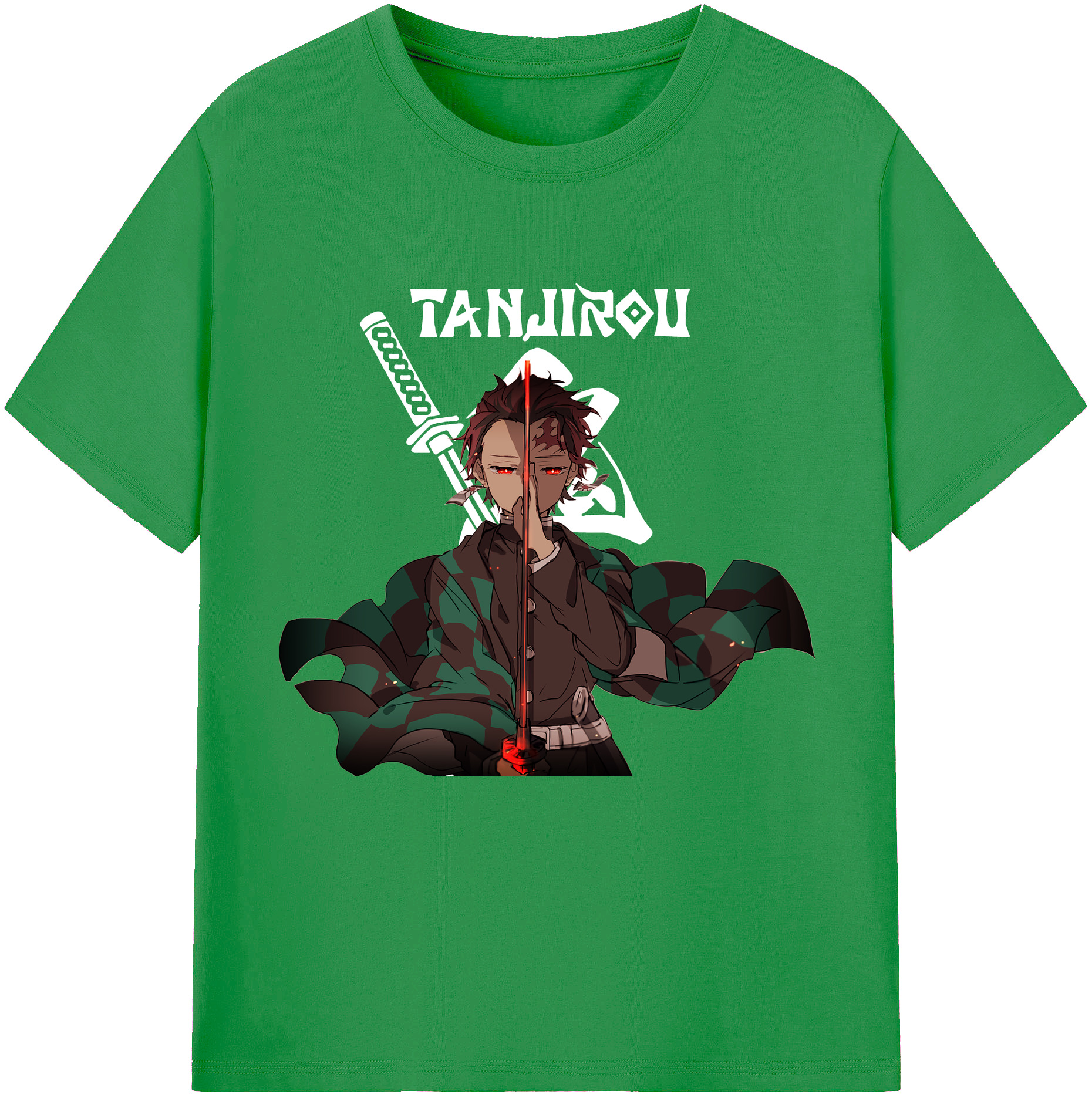 （画像用） 鬼滅の刃 竈門 炭治郎／かまど たんじろう Kamado Tanjirou レディースカジュアルプリントTシャツ（綿100％）