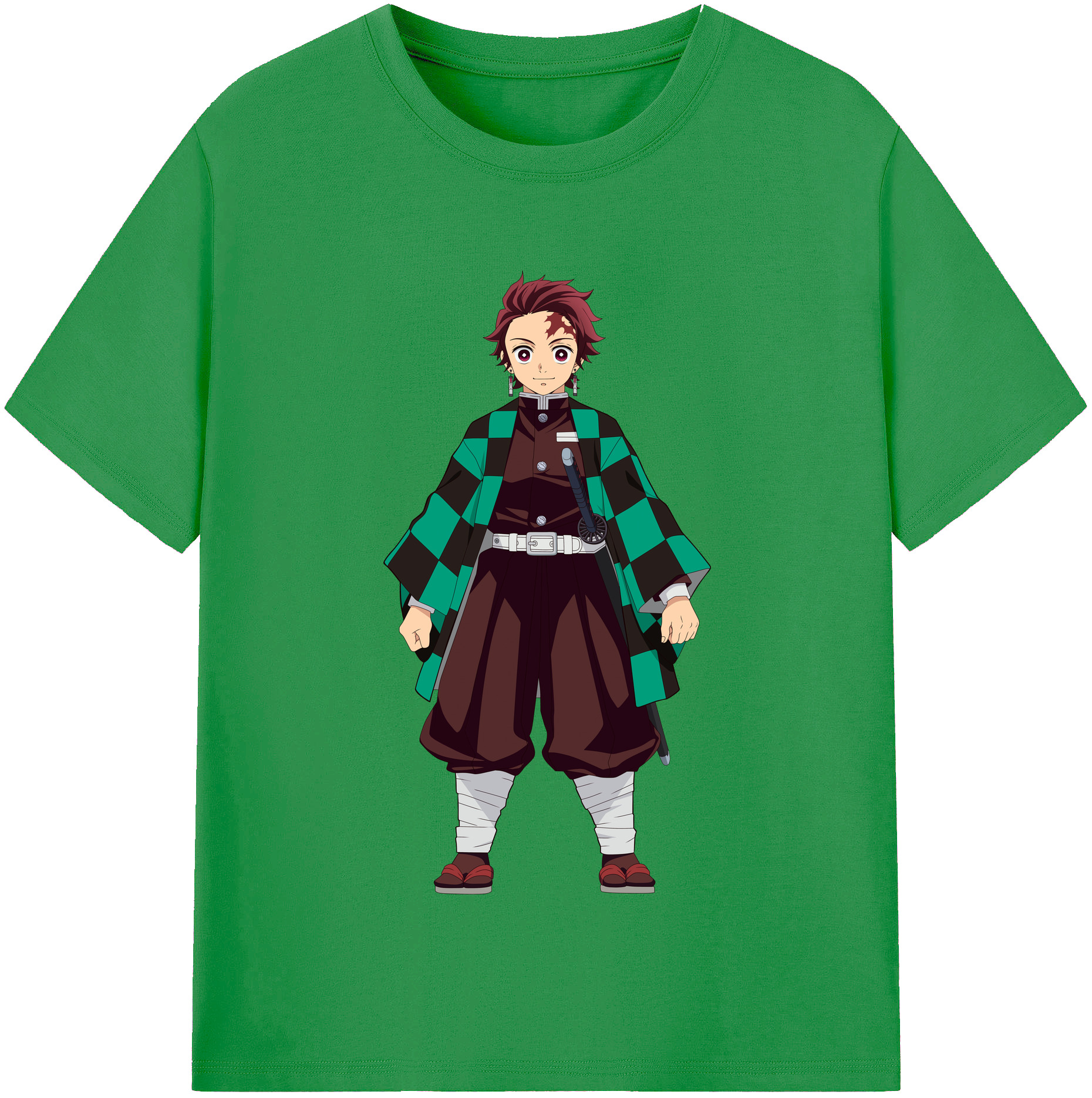 （画像用） 鬼滅の刃 竈門 炭治郎／かまど たんじろう Kamado Tanjirou レディースカジュアルプリントTシャツ（綿100％）