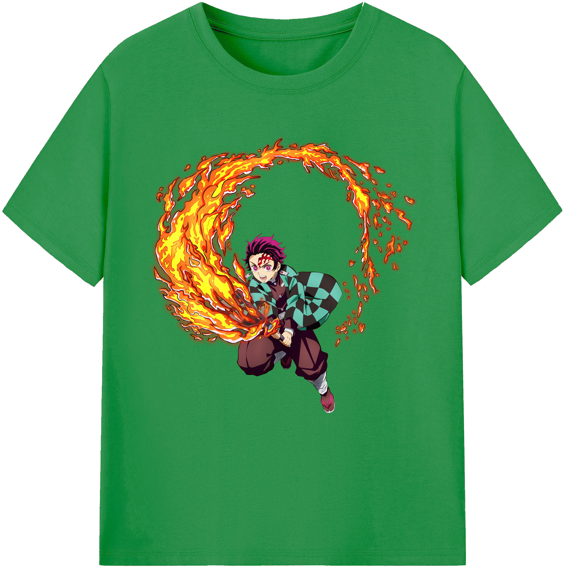 （画像用） 鬼滅の刃 竈門 炭治郎／かまど たんじろう Kamado Tanjirou レディースカジュアルプリントTシャツ（綿100％）