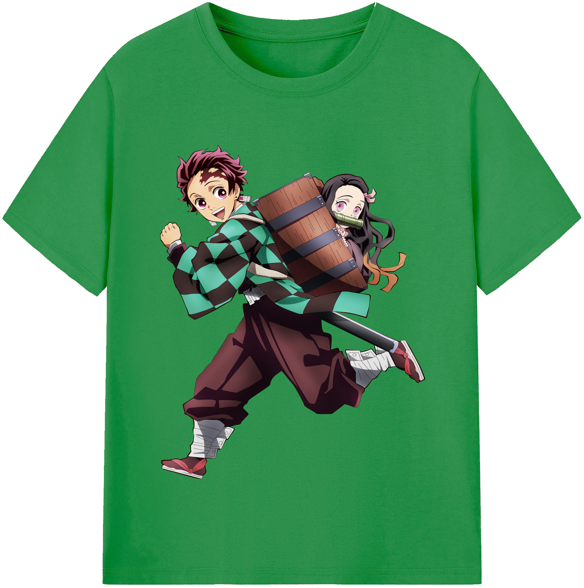（画像用） 鬼滅の刃 竈門 炭治郎／かまど たんじろう Kamado Tanjirou レディースカジュアルプリントTシャツ（綿100％）