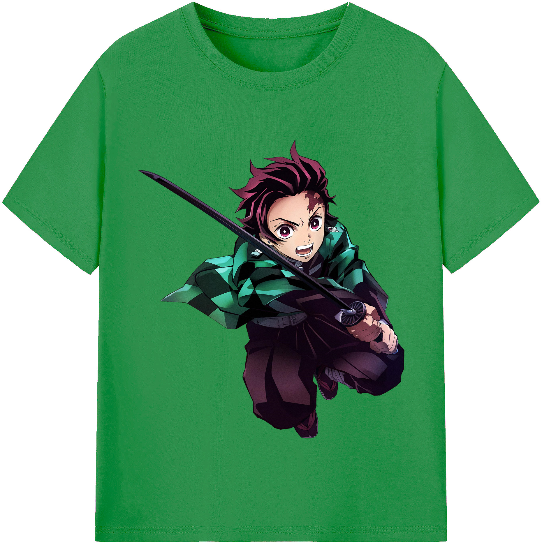 （画像用） 鬼滅の刃 竈門 炭治郎／かまど たんじろう Kamado Tanjirou レディースカジュアルプリントTシャツ（綿100％）