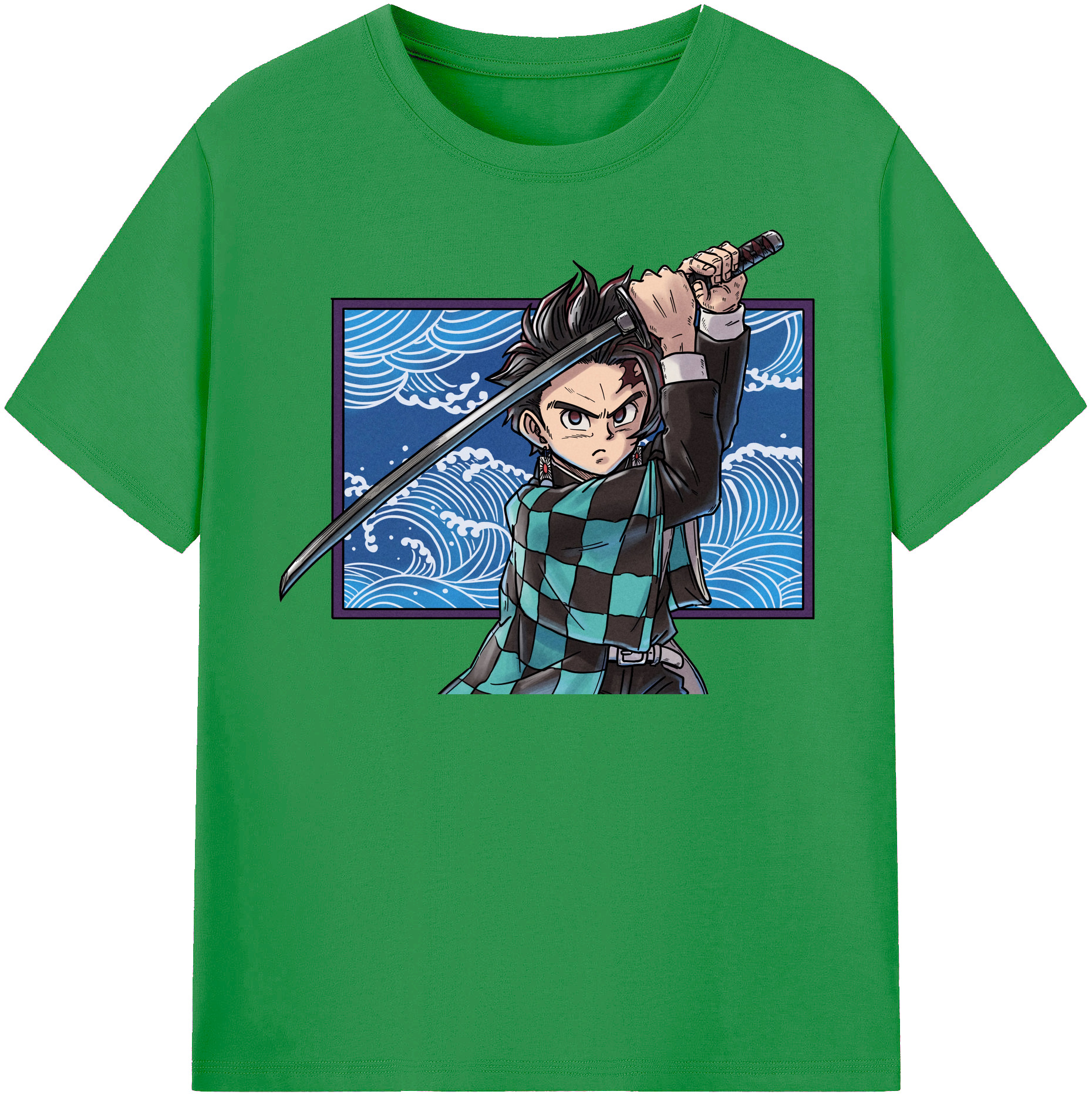 （画像用） 鬼滅の刃 竈門 炭治郎／かまど たんじろう Kamado Tanjirou レディースカジュアルプリントTシャツ（綿100％）
