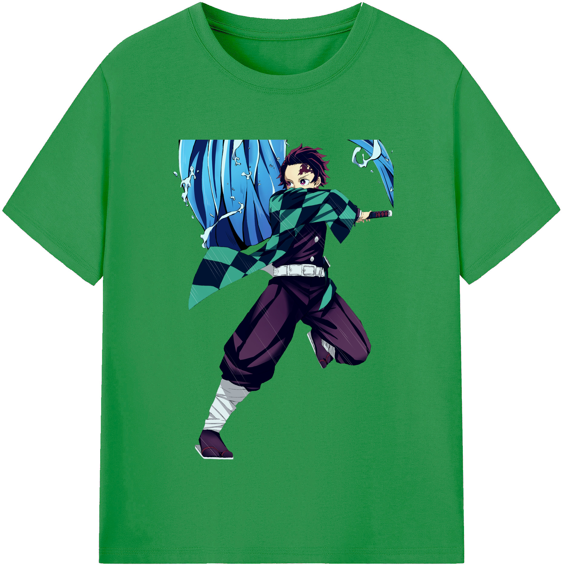 （画像用） 鬼滅の刃 竈門 炭治郎／かまど たんじろう Kamado Tanjirou レディースカジュアルプリントTシャツ（綿100％）