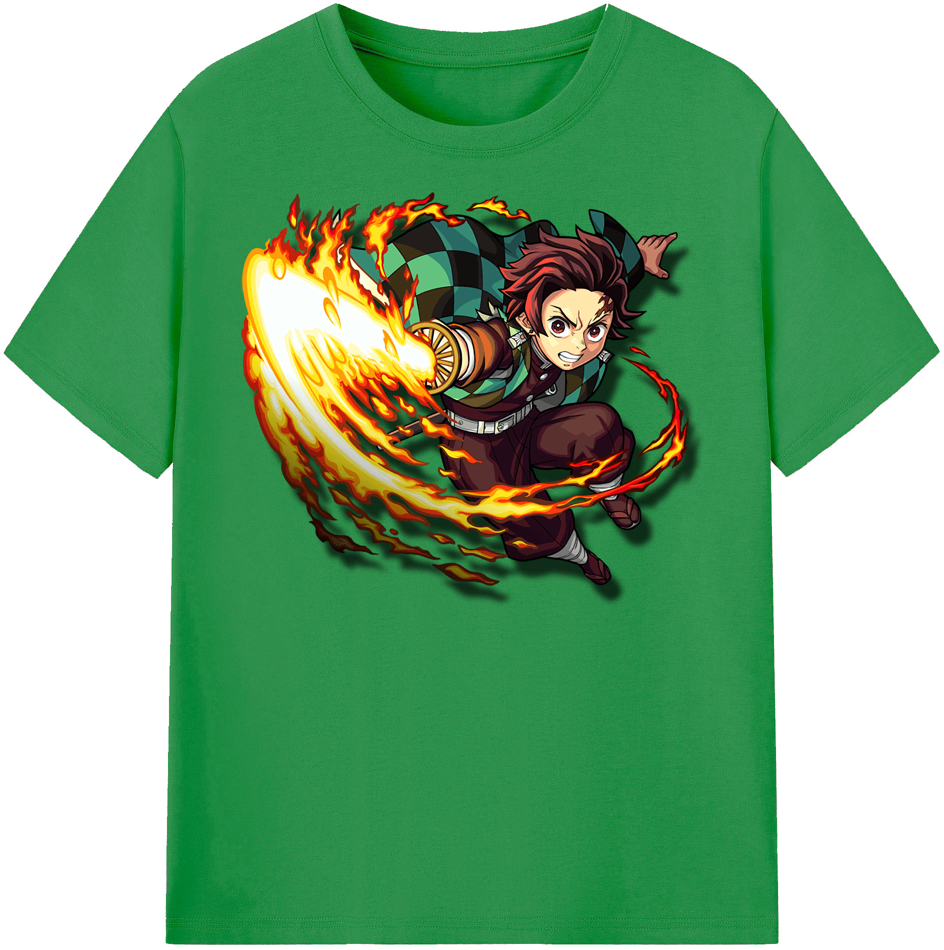 （画像用） 鬼滅の刃 竈門 炭治郎／かまど たんじろう Kamado Tanjirou レディースカジュアルプリントTシャツ（綿100％）