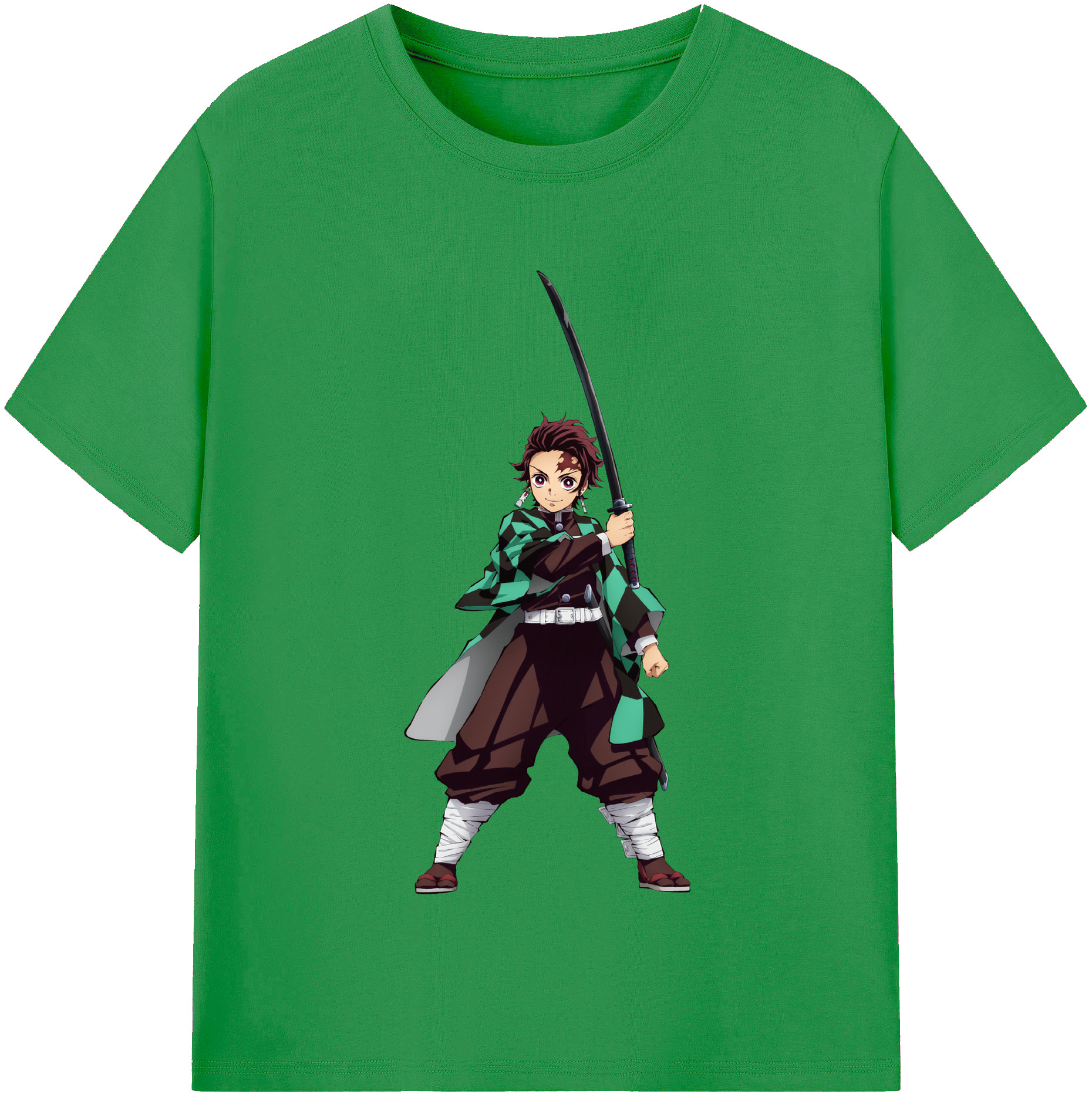 （画像用） 鬼滅の刃 竈門 炭治郎／かまど たんじろう Kamado Tanjirou レディースカジュアルプリントTシャツ（綿100％）