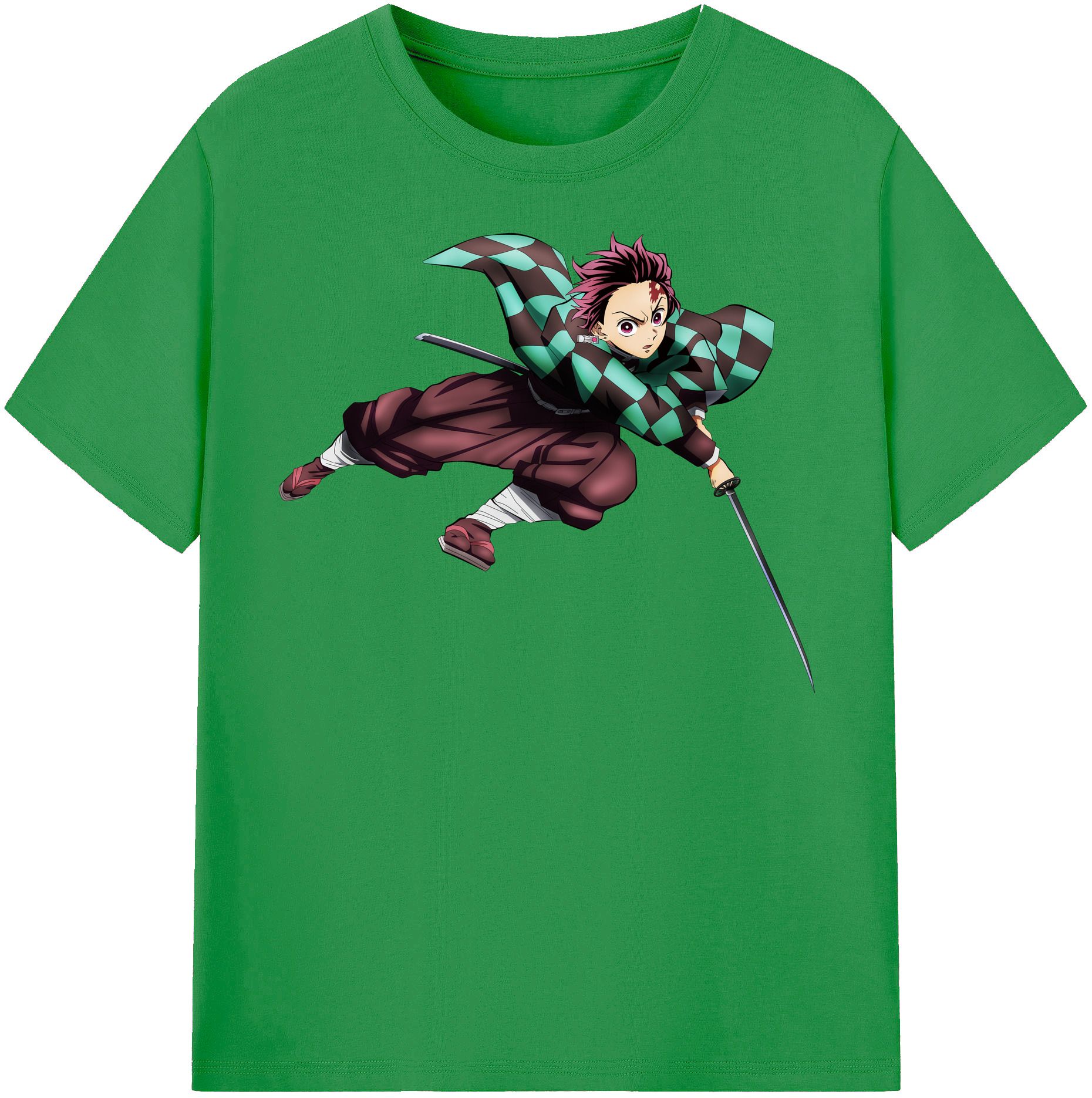 （画像用） 鬼滅の刃 竈門 炭治郎／かまど たんじろう Kamado Tanjirou レディースカジュアルプリントTシャツ（綿100％）