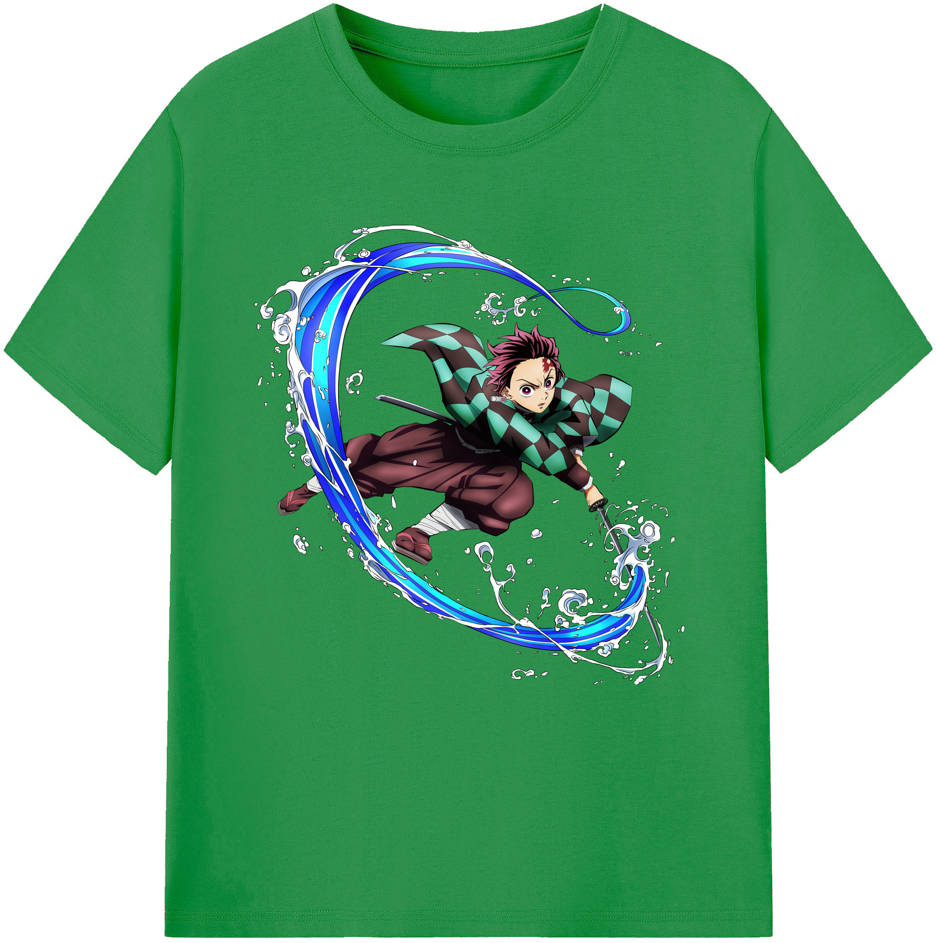 （画像用） 鬼滅の刃 竈門 炭治郎／かまど たんじろう Kamado Tanjirou レディースカジュアルプリントTシャツ（綿100％）