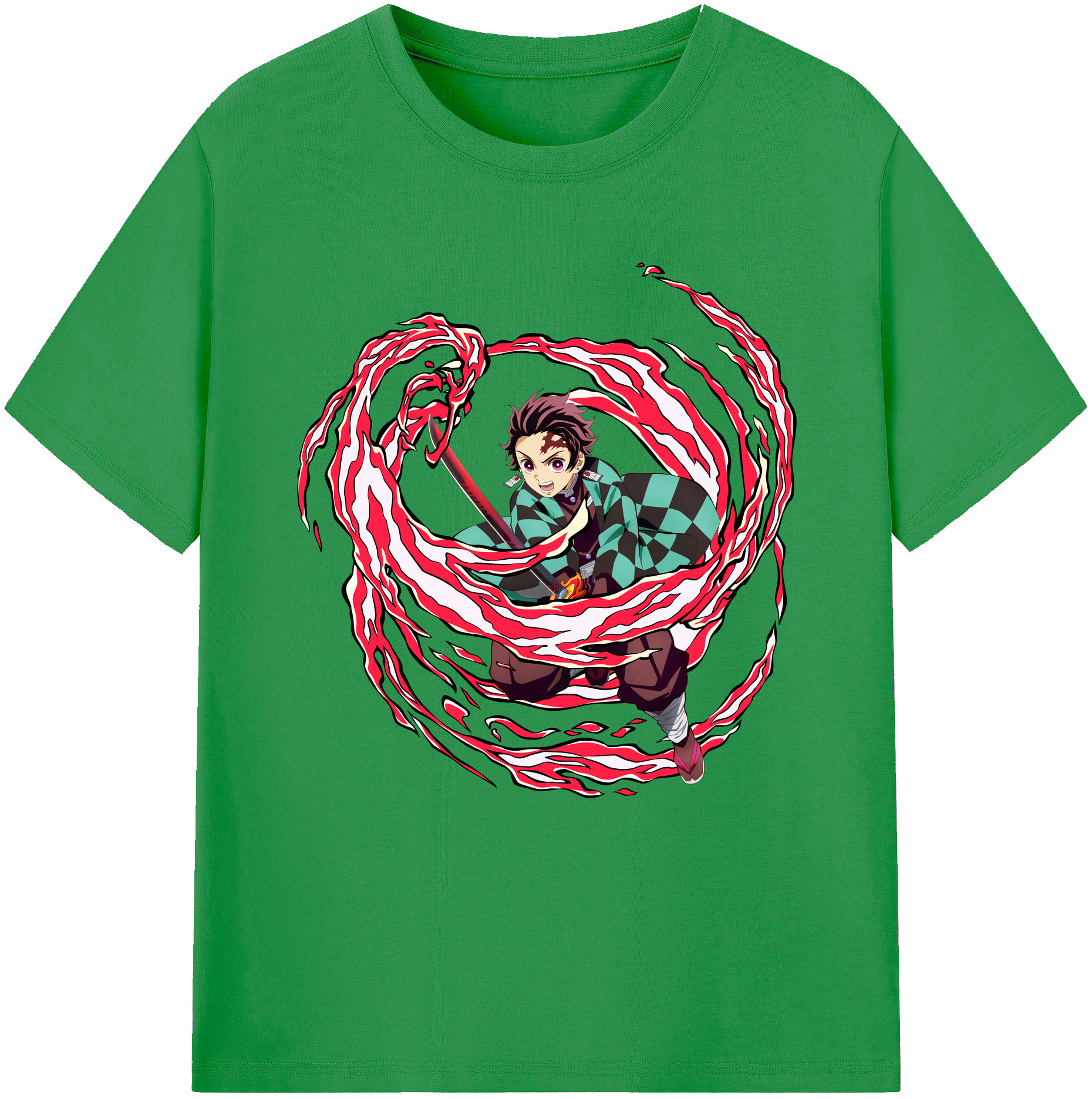 （画像用） 鬼滅の刃 竈門 炭治郎／かまど たんじろう Kamado Tanjirou レディースカジュアルプリントTシャツ（綿100％）