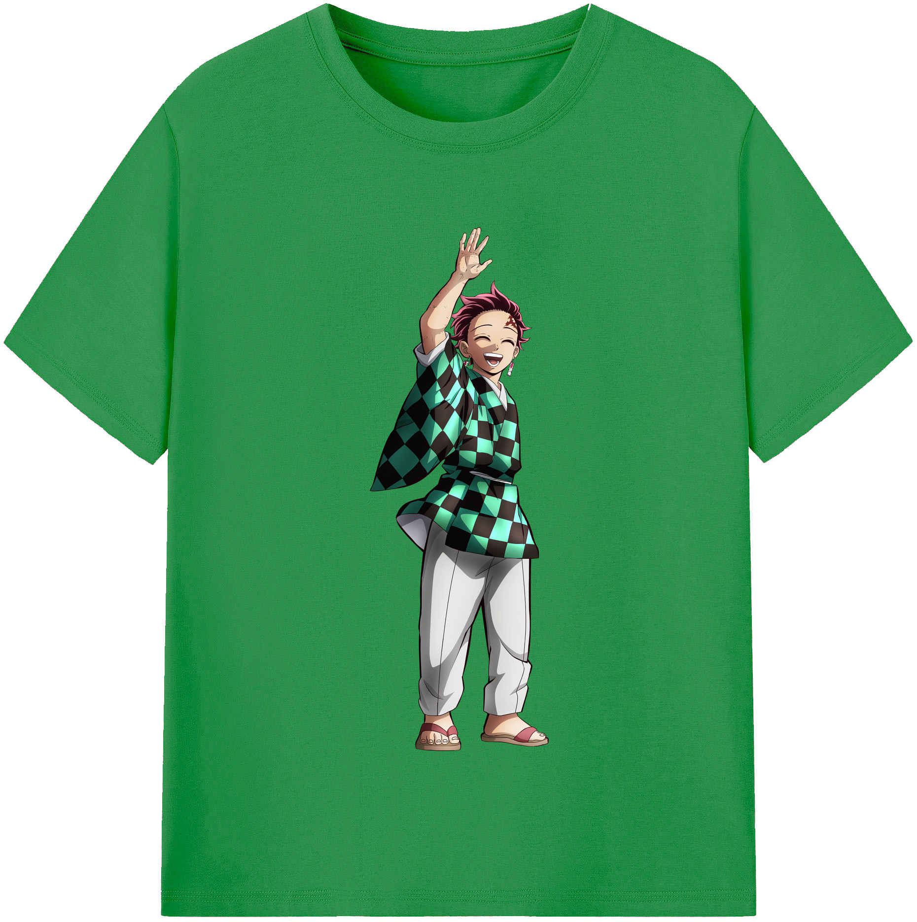 （画像用） 鬼滅の刃 竈門 炭治郎／かまど たんじろう Kamado Tanjirou レディースカジュアルプリントTシャツ（綿100％）