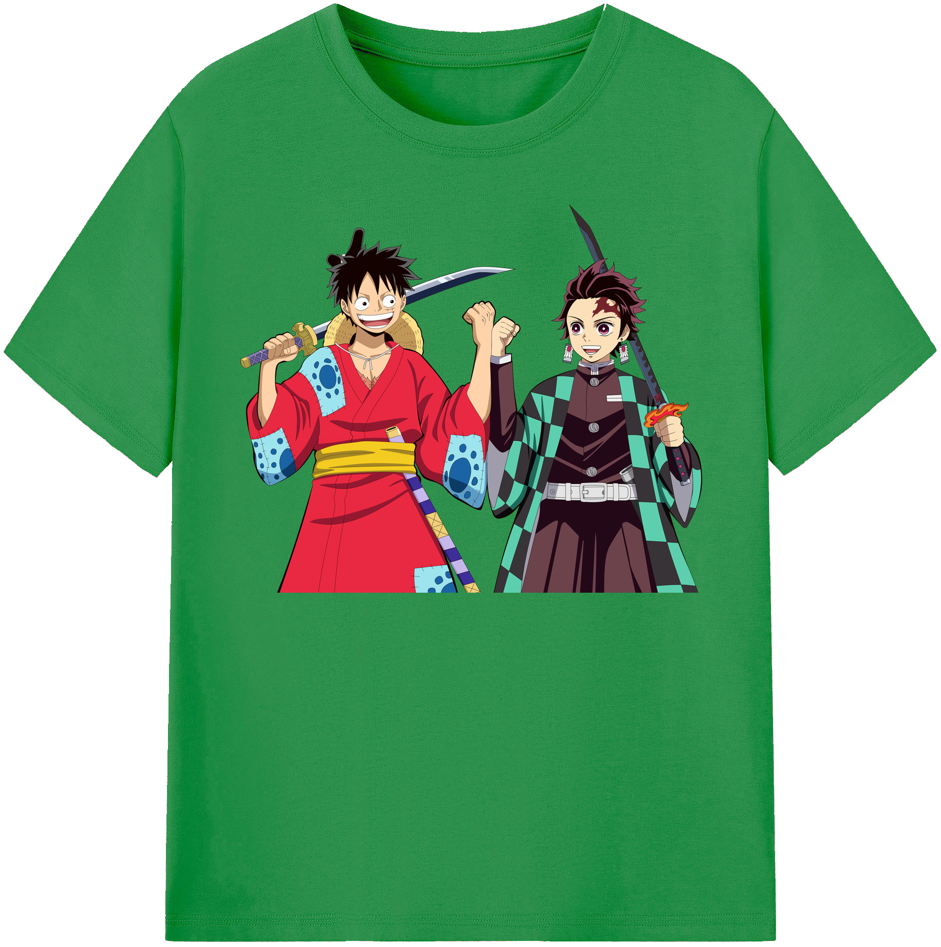 （画像用） 鬼滅の刃 竈門 炭治郎／かまど たんじろう Kamado Tanjirou レディースカジュアルプリントTシャツ（綿100％）