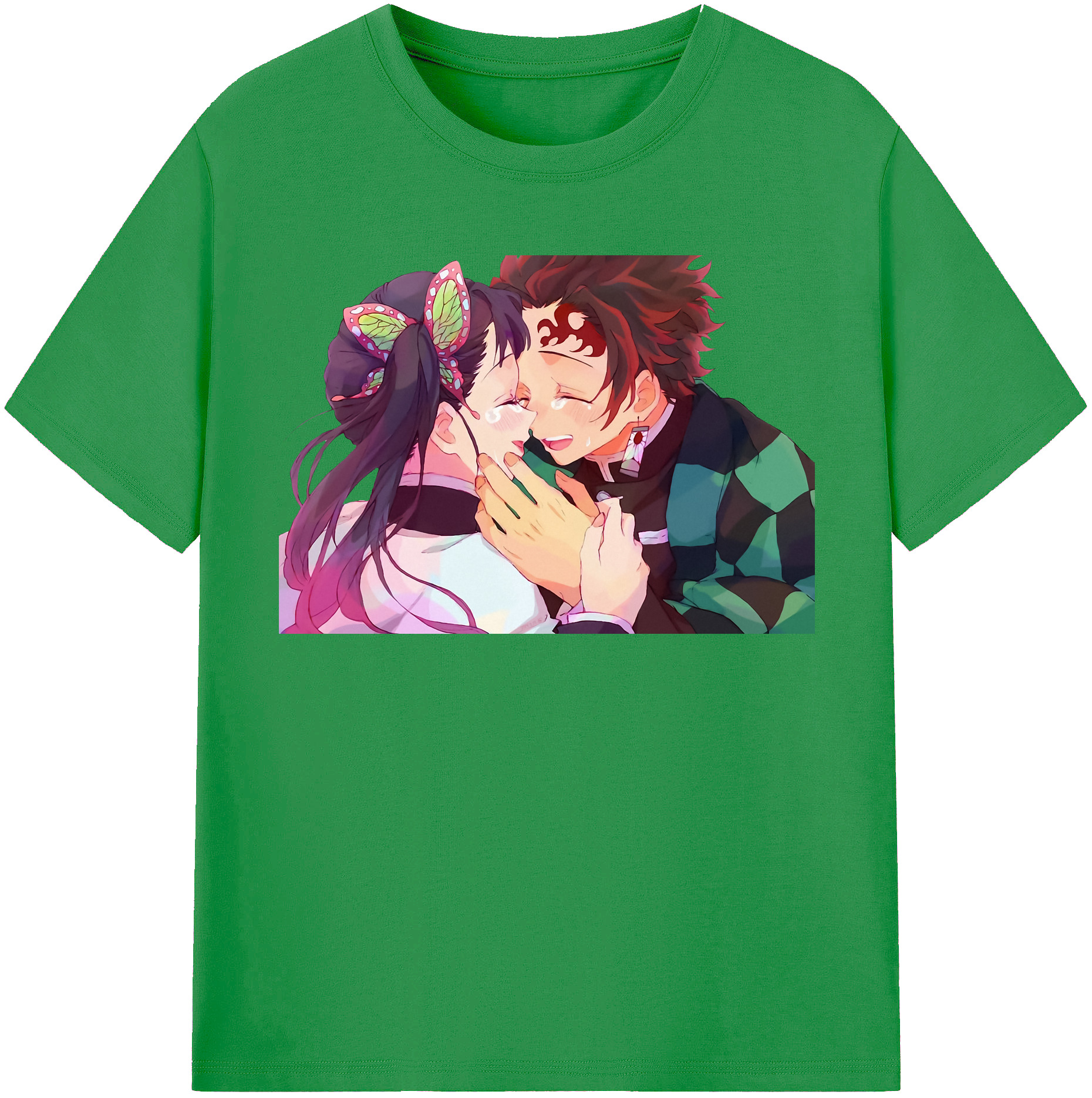 （画像用） 鬼滅の刃 竈門 炭治郎／かまど たんじろう Kamado Tanjirou レディースカジュアルプリントTシャツ（綿100％）