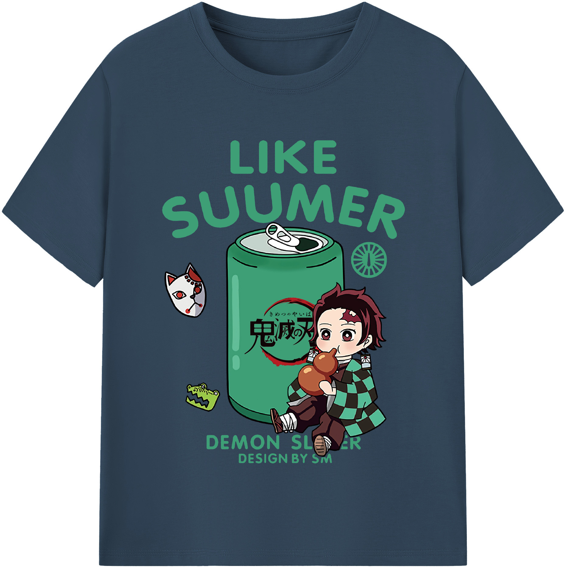 （画像用） 鬼滅の刃 竈門 炭治郎／かまど たんじろう Kamado Tanjirou レディースカジュアルプリントTシャツ（綿100％）