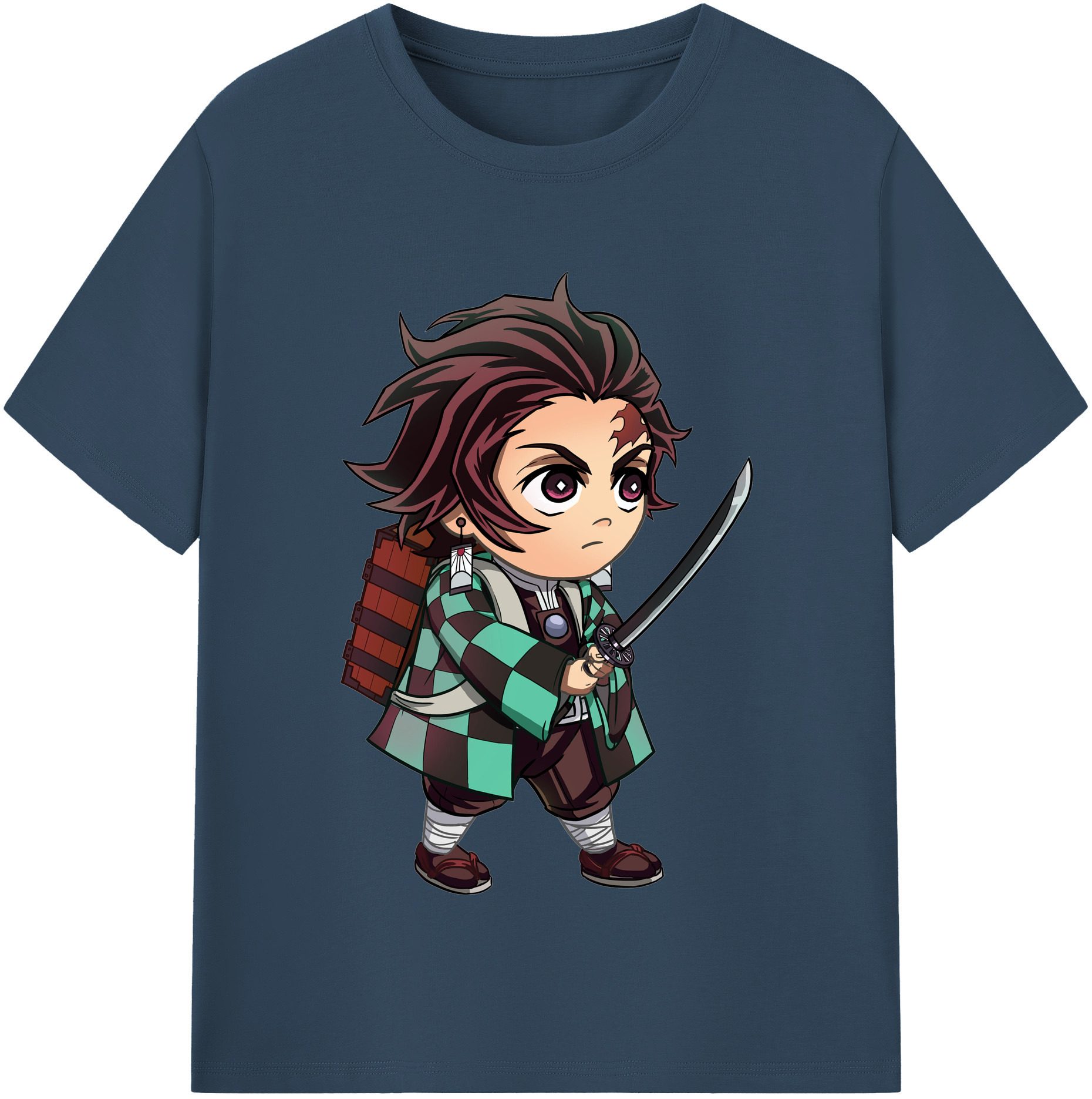 （画像用） 鬼滅の刃 竈門 炭治郎／かまど たんじろう Kamado Tanjirou レディースカジュアルプリントTシャツ（綿100％）