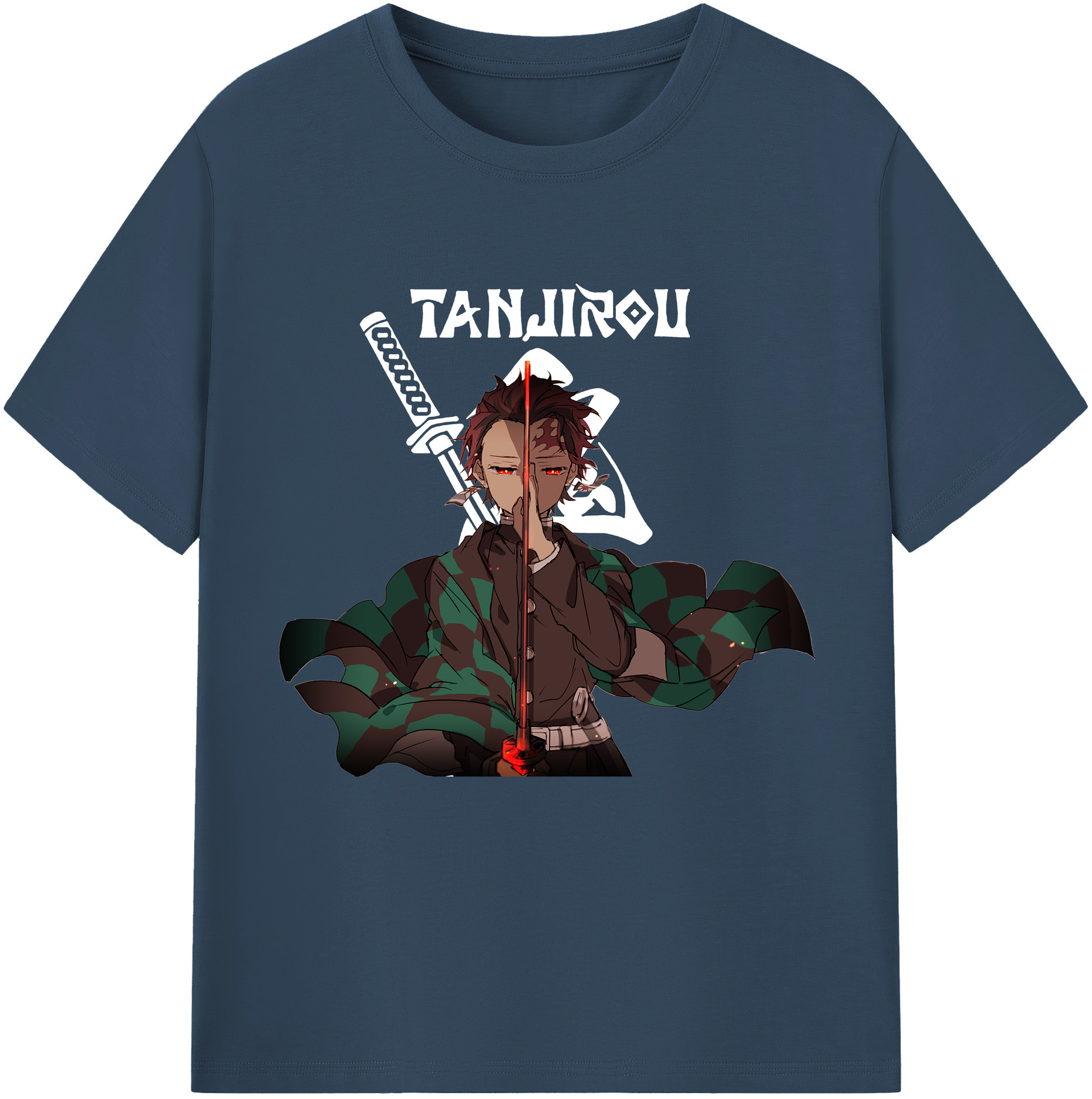 （画像用） 鬼滅の刃 竈門 炭治郎／かまど たんじろう Kamado Tanjirou レディースカジュアルプリントTシャツ（綿100％）