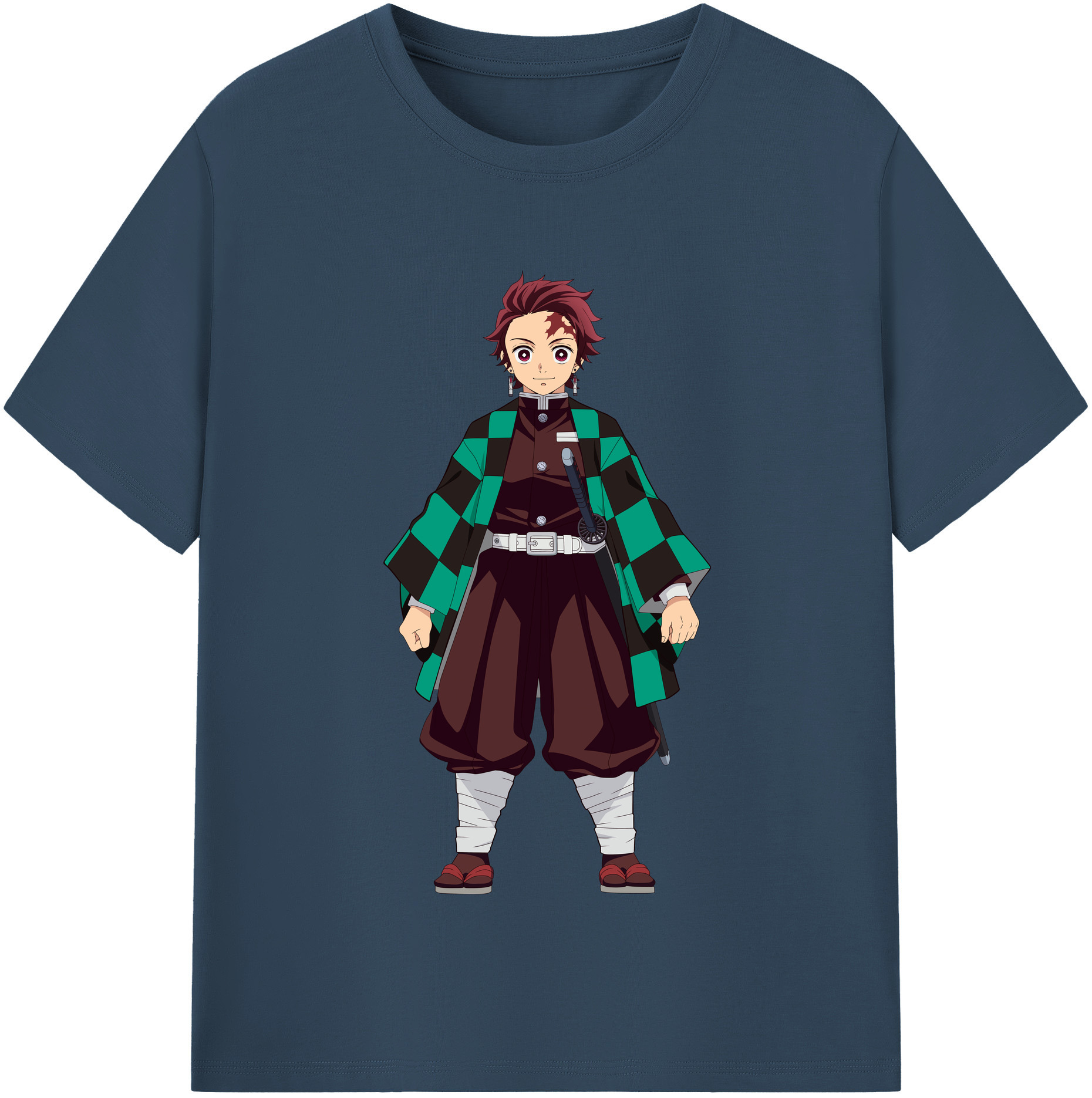 （画像用） 鬼滅の刃 竈門 炭治郎／かまど たんじろう Kamado Tanjirou レディースカジュアルプリントTシャツ（綿100％）