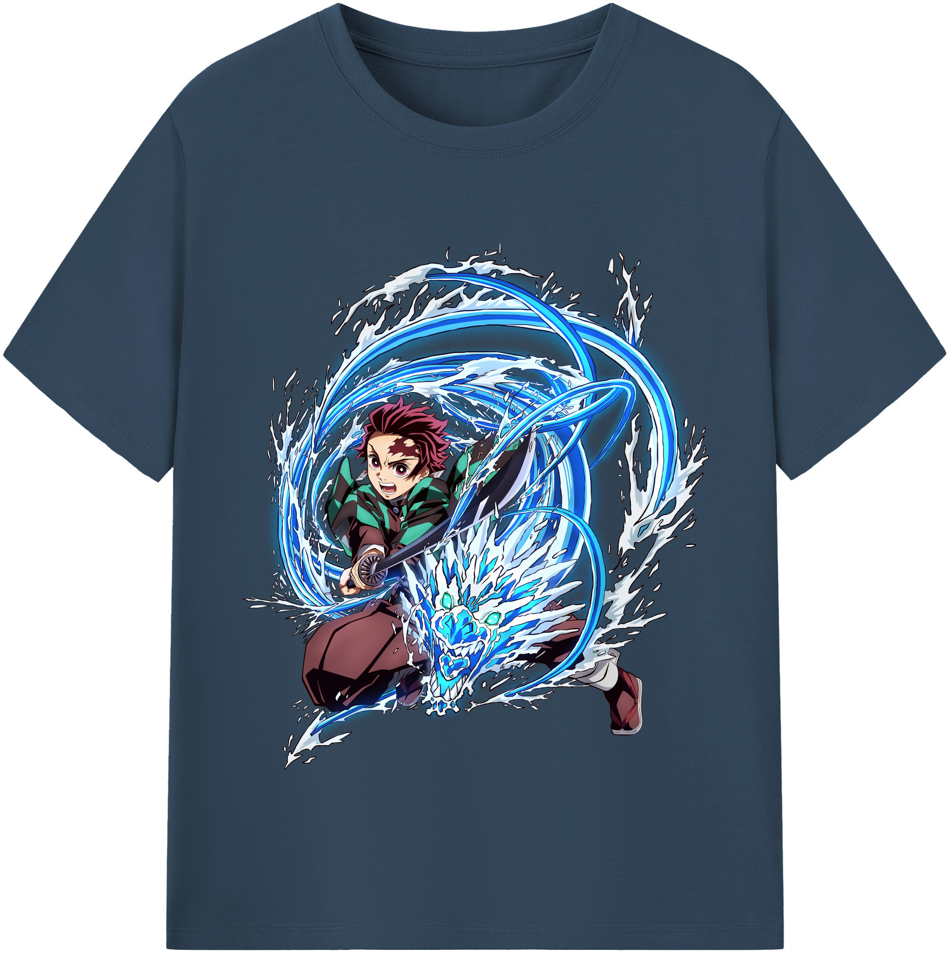 （画像用） 鬼滅の刃 竈門 炭治郎／かまど たんじろう Kamado Tanjirou レディースカジュアルプリントTシャツ（綿100％）
