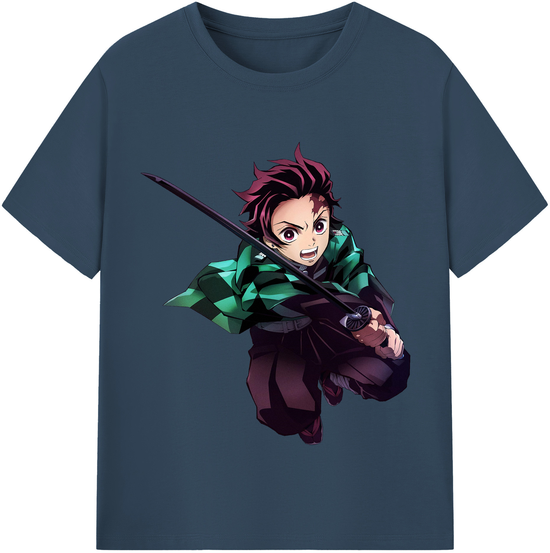 （画像用） 鬼滅の刃 竈門 炭治郎／かまど たんじろう Kamado Tanjirou レディースカジュアルプリントTシャツ（綿100％）