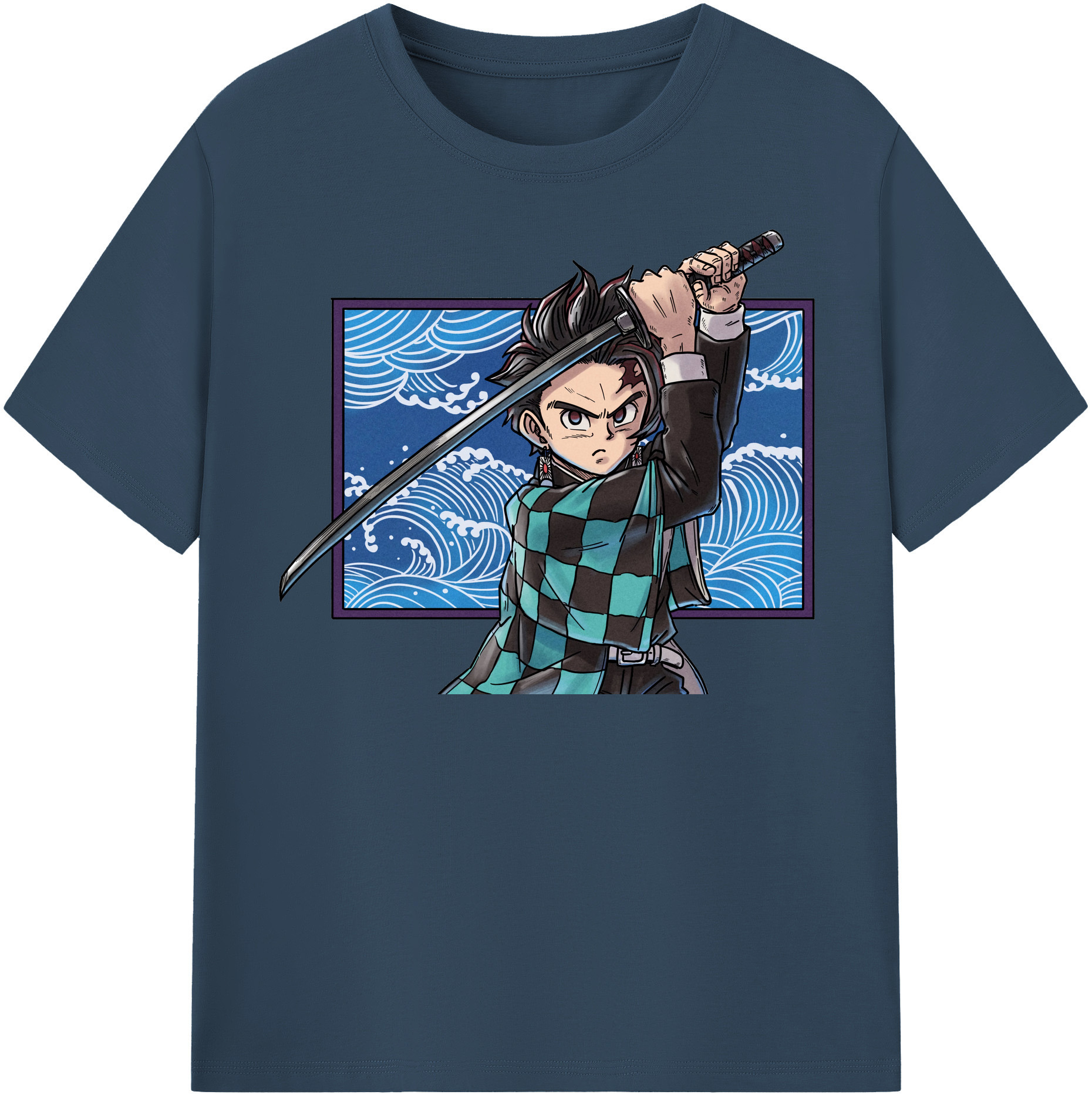 （画像用） 鬼滅の刃 竈門 炭治郎／かまど たんじろう Kamado Tanjirou レディースカジュアルプリントTシャツ（綿100％）