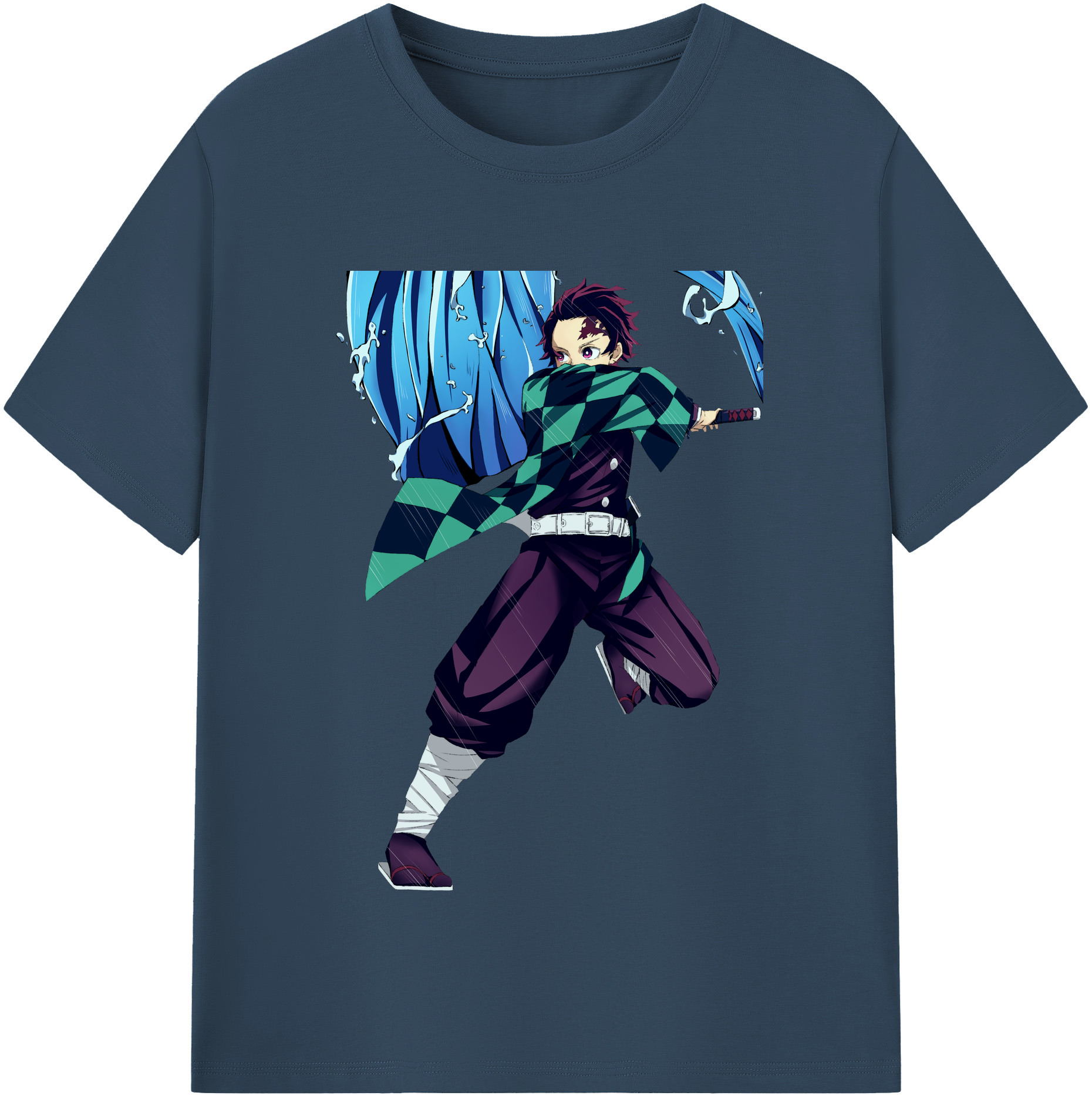 （画像用） 鬼滅の刃 竈門 炭治郎／かまど たんじろう Kamado Tanjirou レディースカジュアルプリントTシャツ（綿100％）