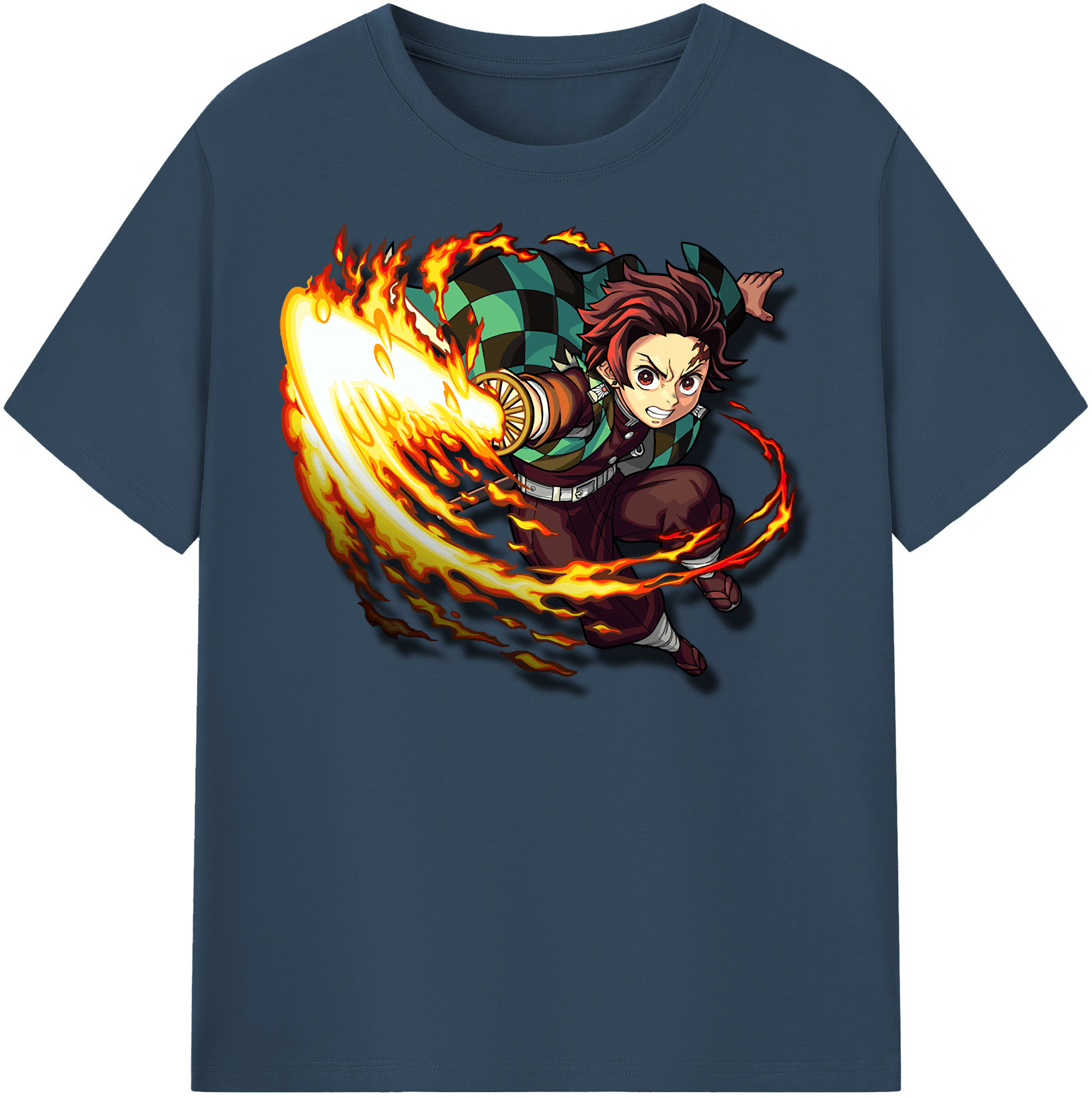（画像用） 鬼滅の刃 竈門 炭治郎／かまど たんじろう Kamado Tanjirou レディースカジュアルプリントTシャツ（綿100％）