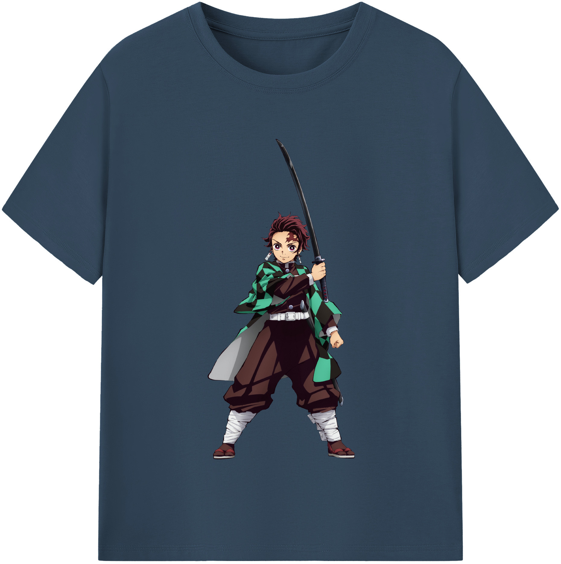 （画像用） 鬼滅の刃 竈門 炭治郎／かまど たんじろう Kamado Tanjirou レディースカジュアルプリントTシャツ（綿100％）